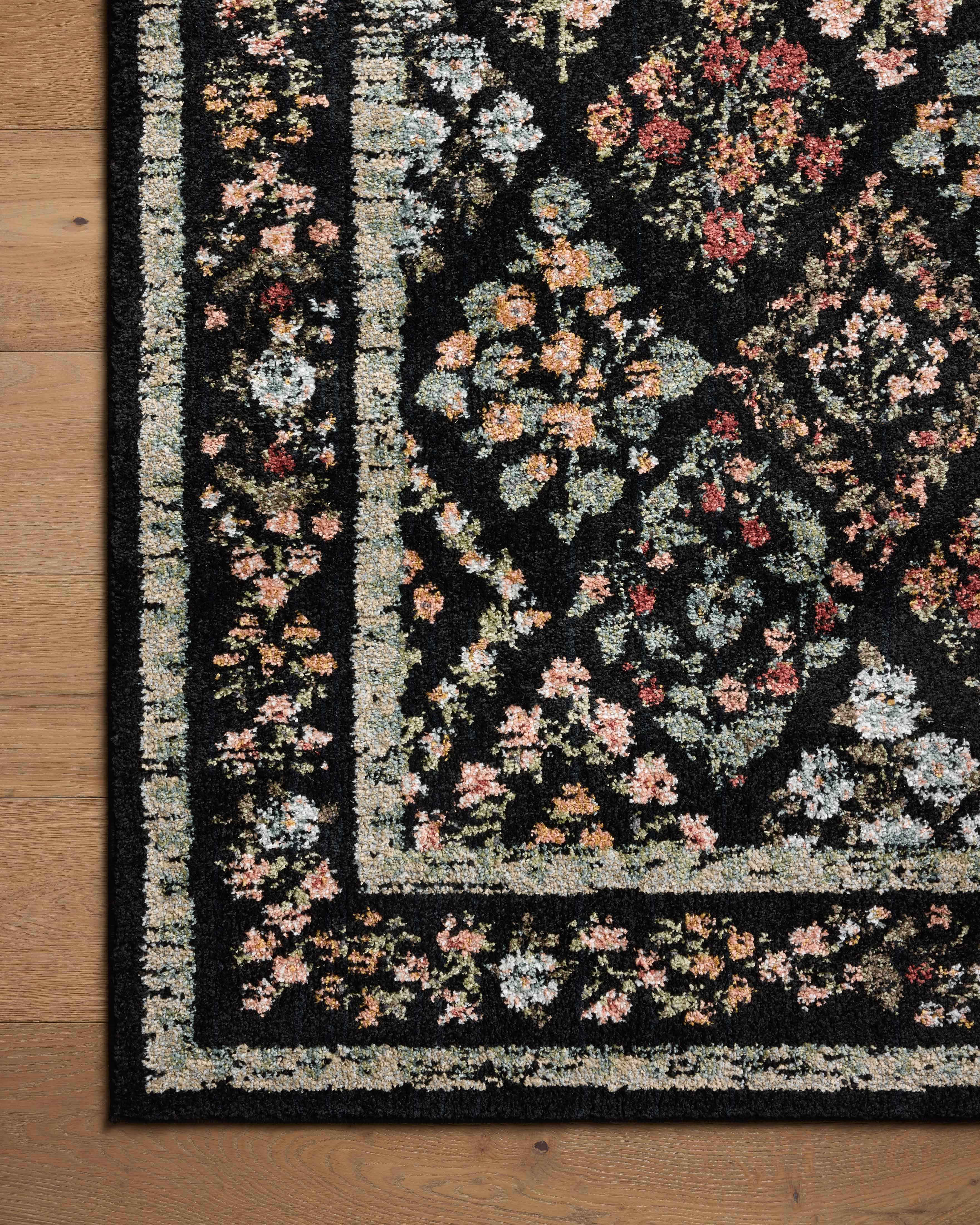 Rifle Paper Co. x Loloi Laurel Parquet Black Rug 0-RUGS-patterned Loloi