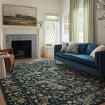 Rifle Paper Co. x Loloi Laurel Navy Sample Rug No.2 RUGS - synthetic Loloi 18" x 18"