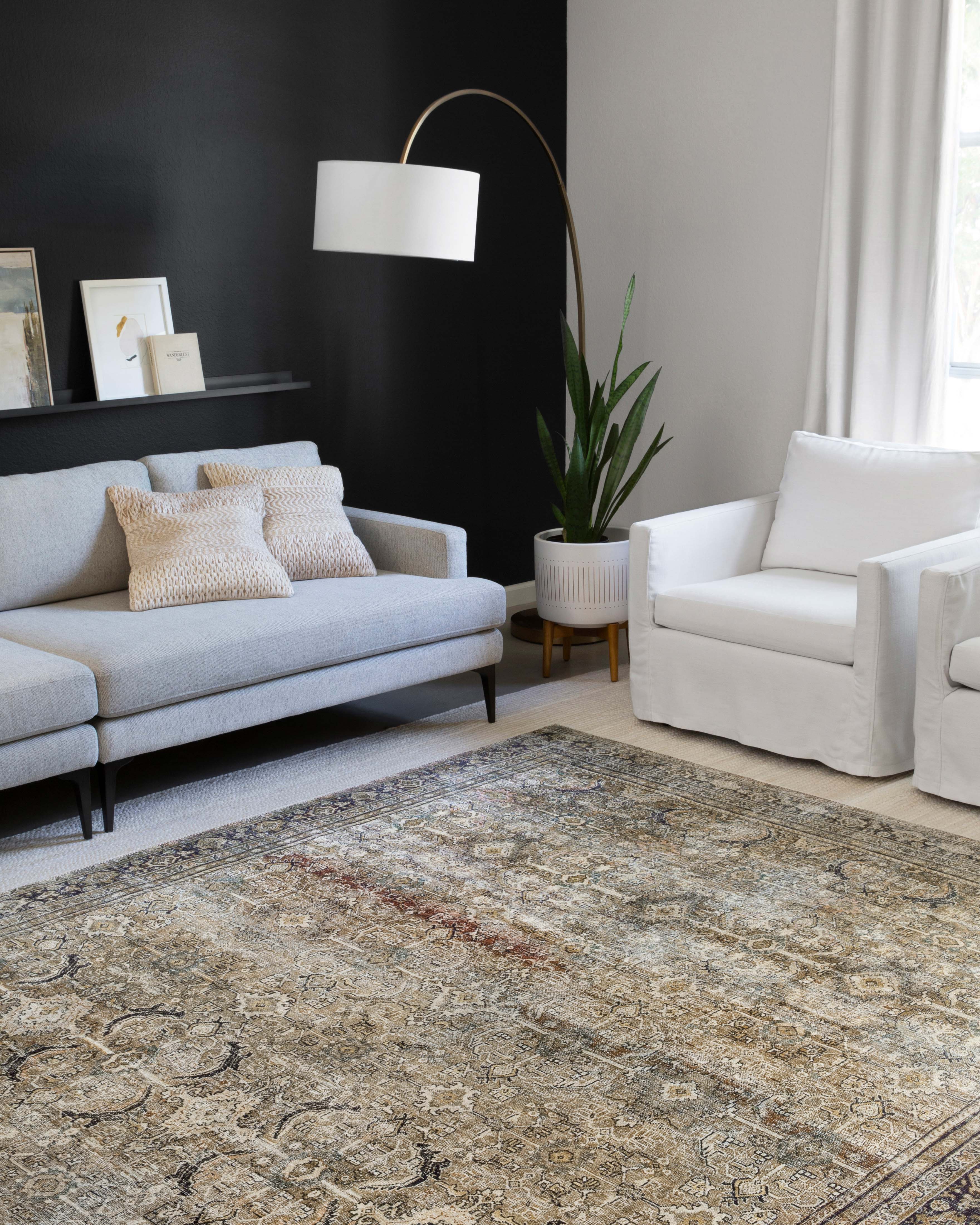 Loloi Layla Olive / Charcoal Rug 0-RUGS-patterned Loloi