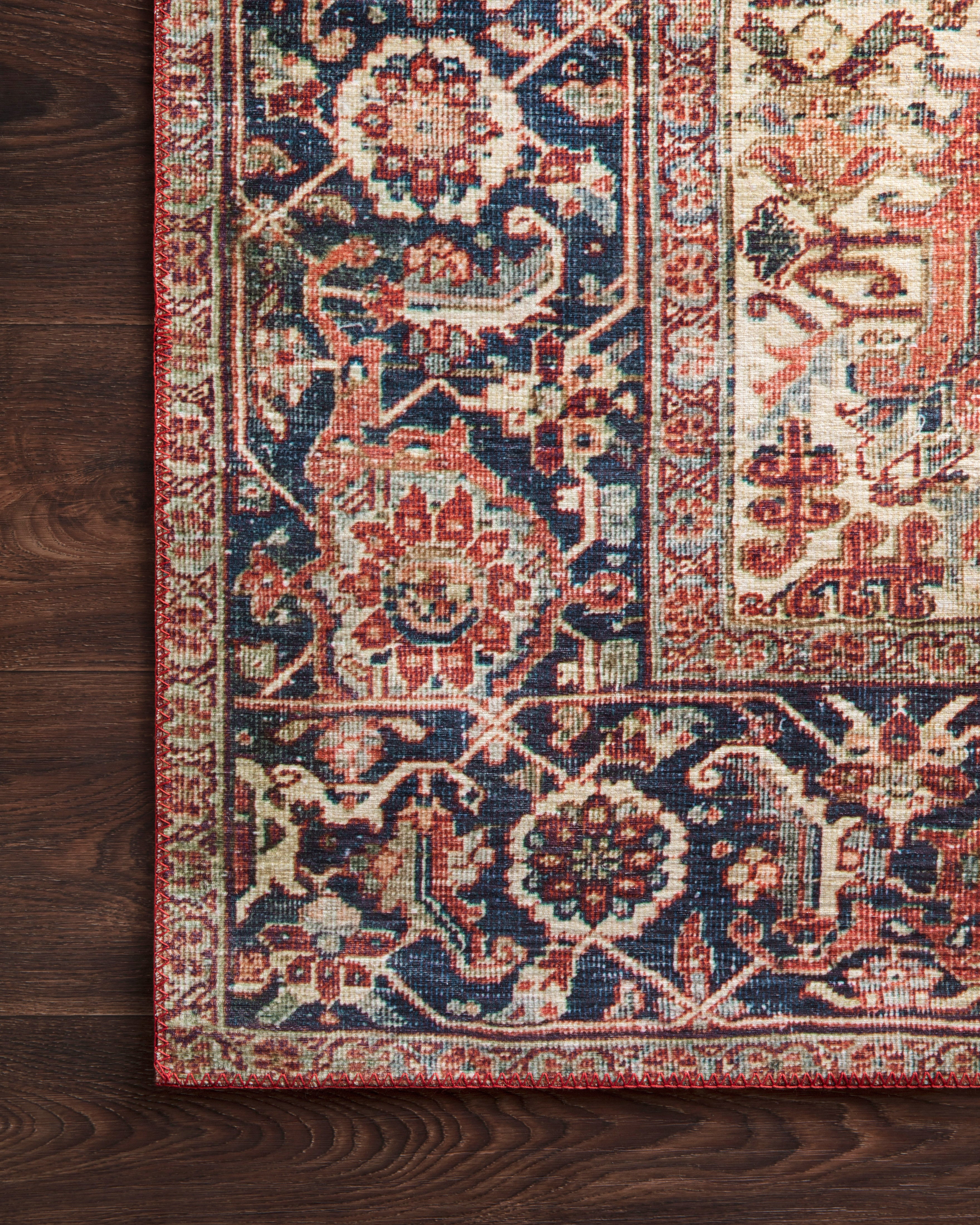 Loloi Layla Red / Navy Rug 2-RUGS - patterned Loloi