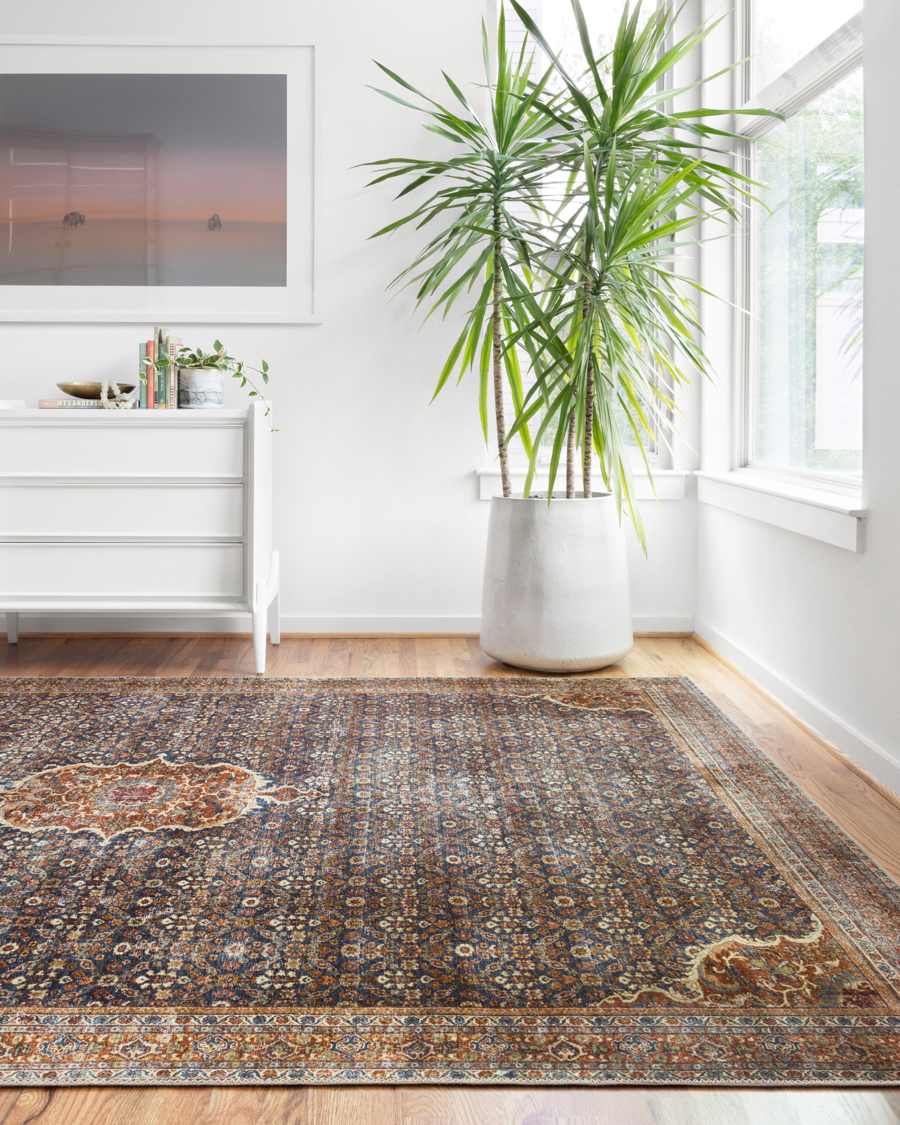 Loloi Layla Cobalt Blue / Spice Rug RUGS - synthetic Loloi