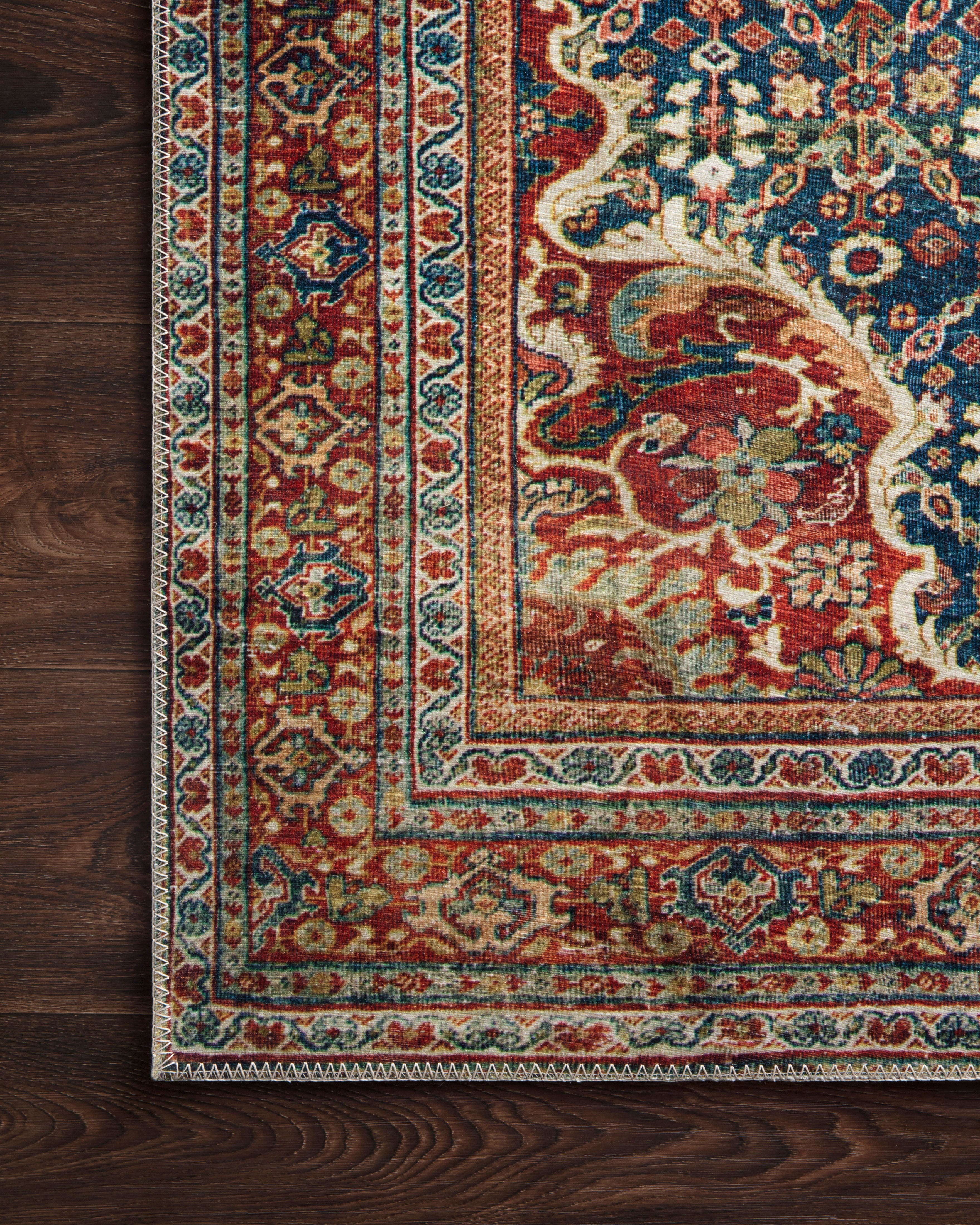 Loloi Layla Cobalt Blue / Spice Rug RUGS - synthetic Loloi