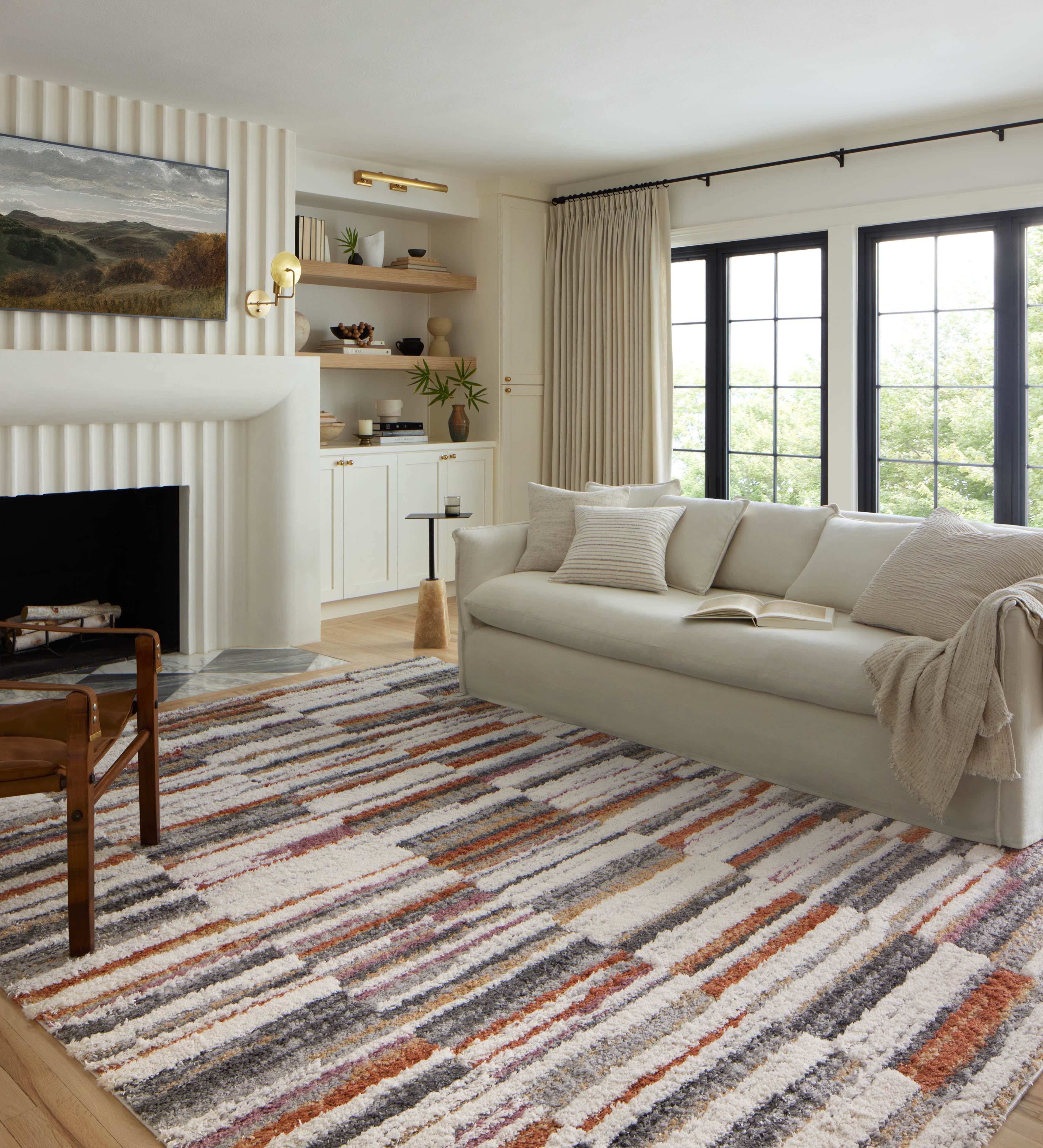 Loloi Levitt Shag Ivory / Sunset Rug RUGS - synthetic Loloi
