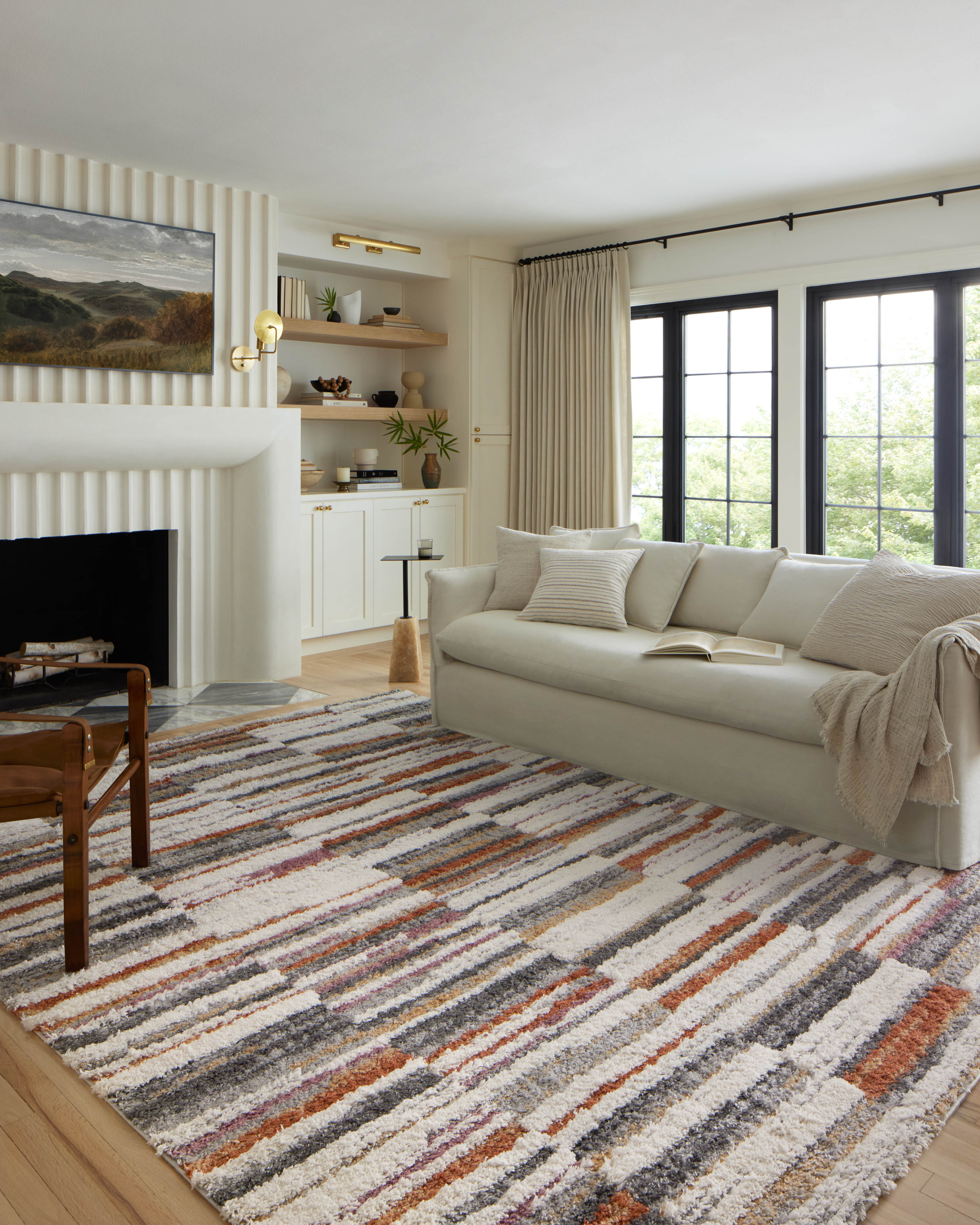Loloi Levitt Shag Ivory / Sunset Rug RUGS - synthetic Loloi