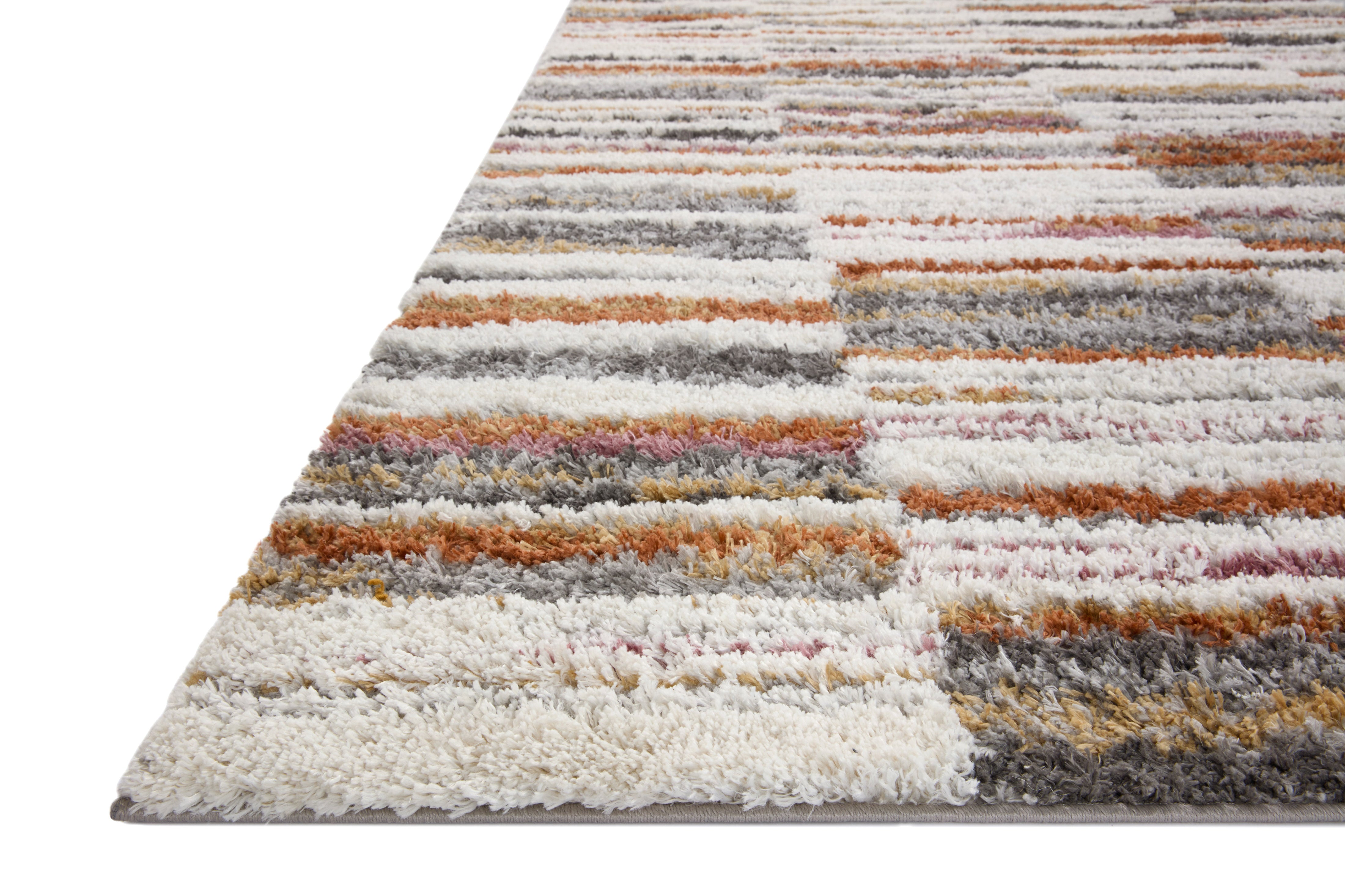 Loloi Levitt Shag Ivory / Sunset Rug RUGS - synthetic Loloi