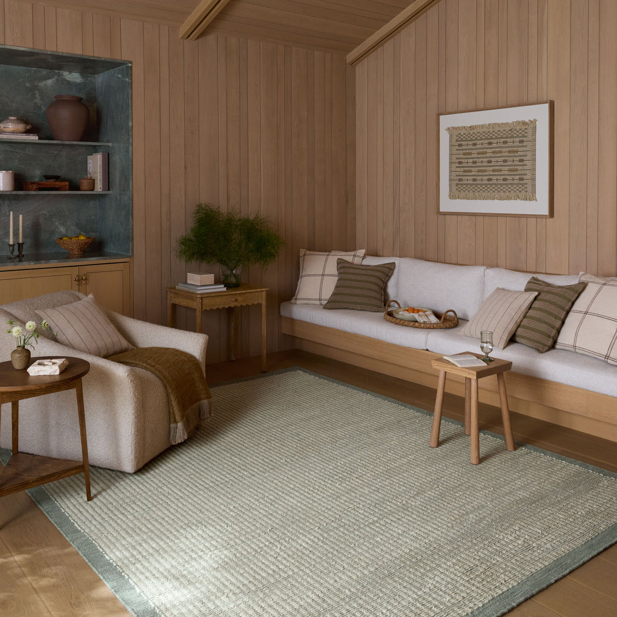 Amber Lewis x Loloi Lilah Ivory / Sky Rug RUGS - wool Loloi