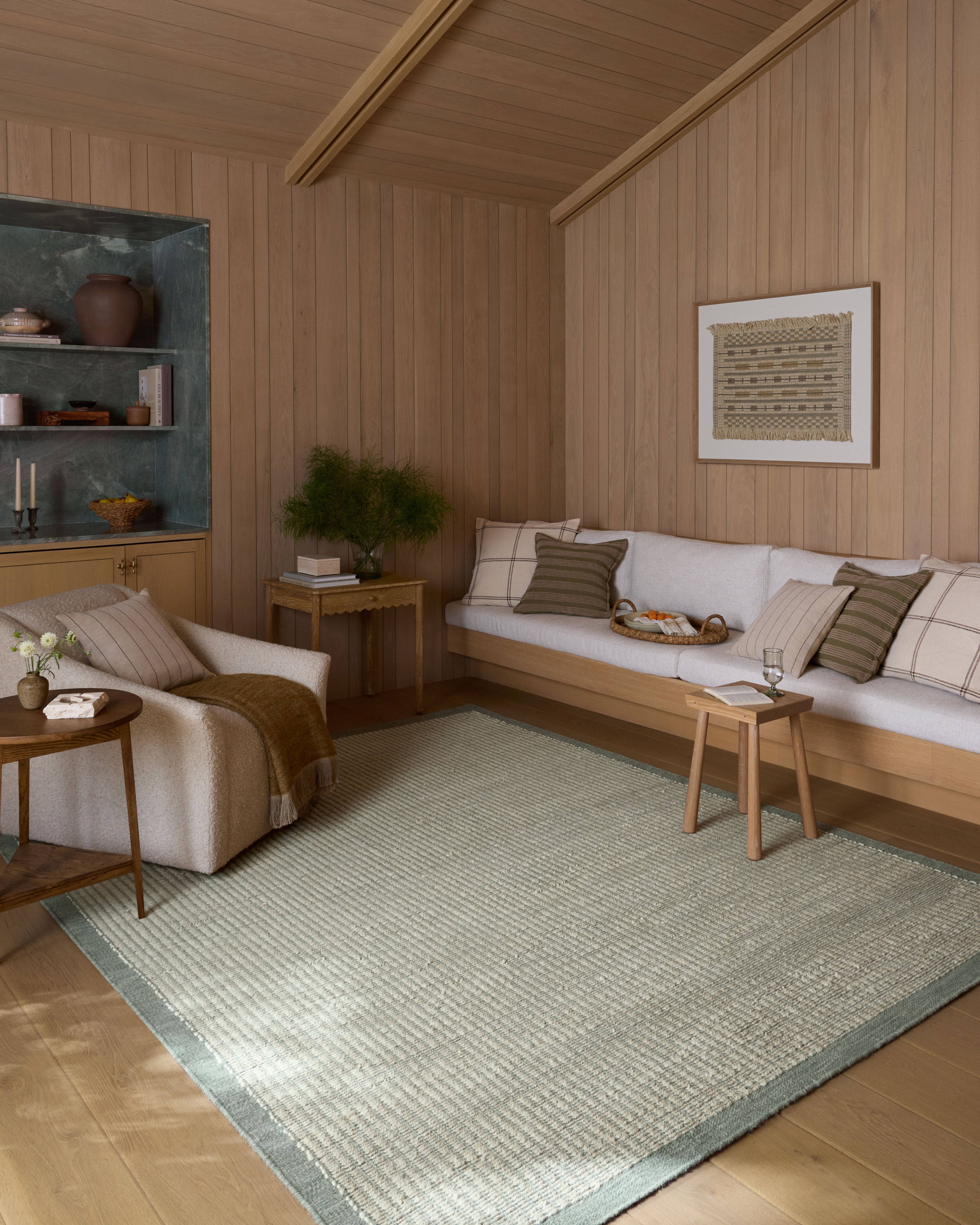 Amber Lewis x Loloi Lilah Ivory / Sky Rug RUGS - wool Loloi
