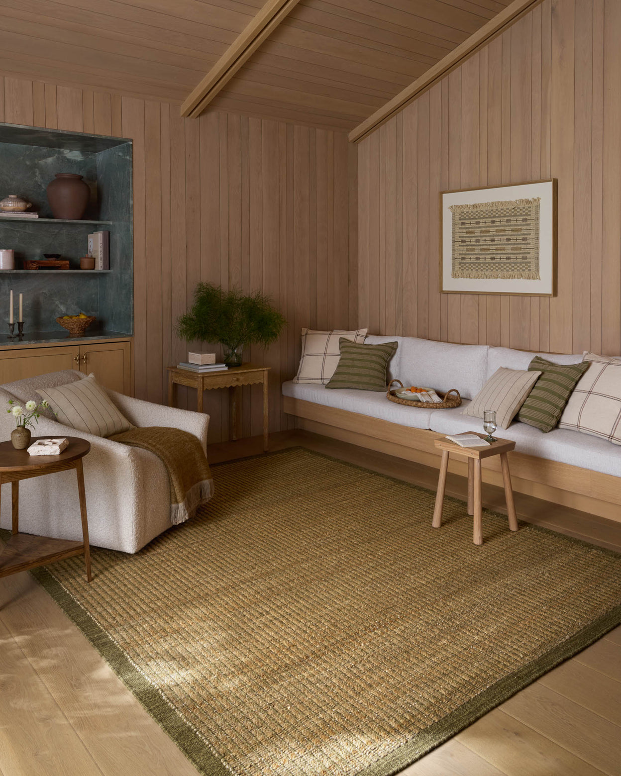 Amber Lewis x Loloi Lilah Natural / Olive Rug RUGS - wool Loloi