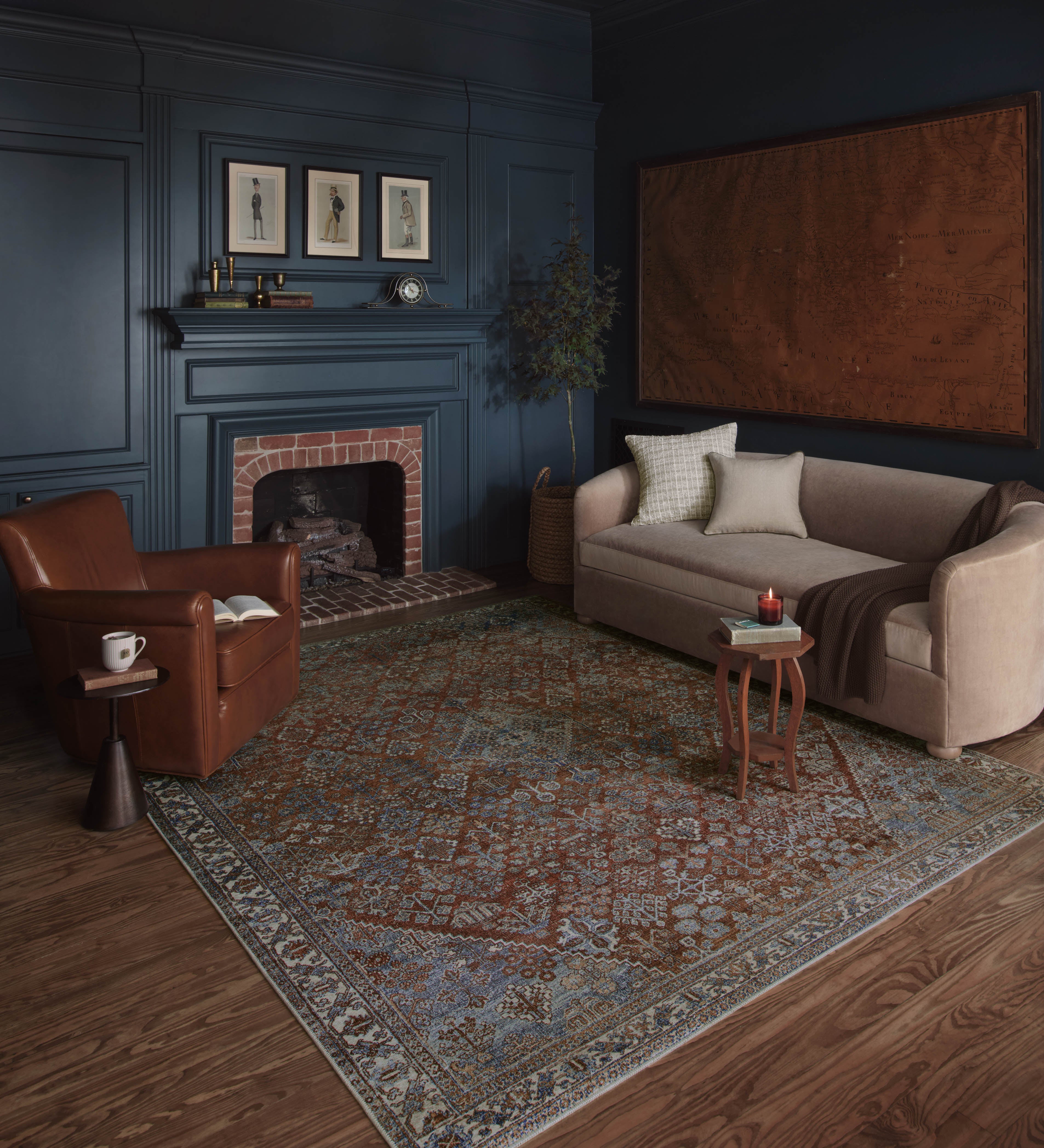 Magnolia Home By Joanna Gaines x Loloi Lenna Brick / Sky Rug RUGS - synthetic Loloi