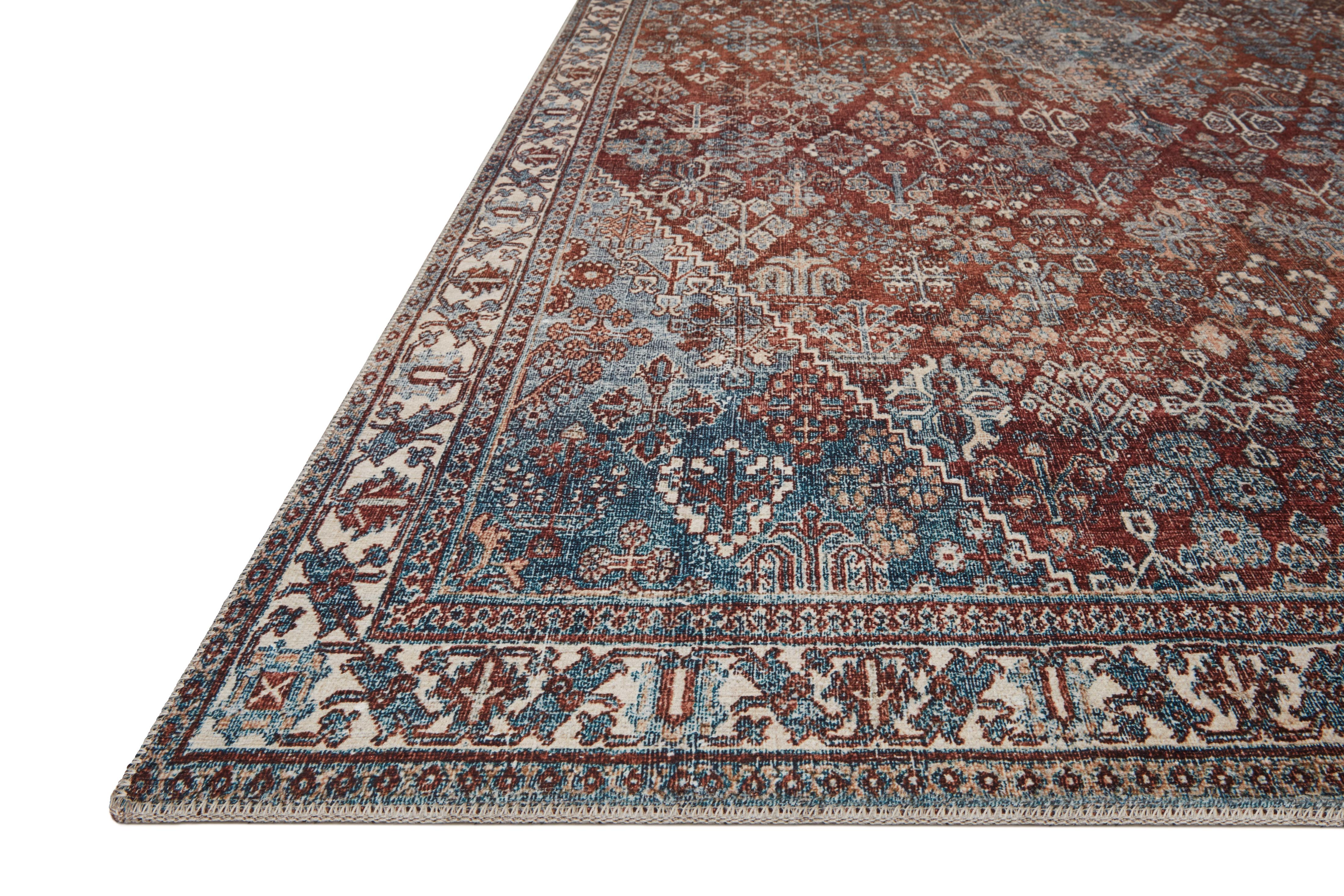Magnolia Home By Joanna Gaines x Loloi Lenna Brick / Sky Rug RUGS - synthetic Loloi