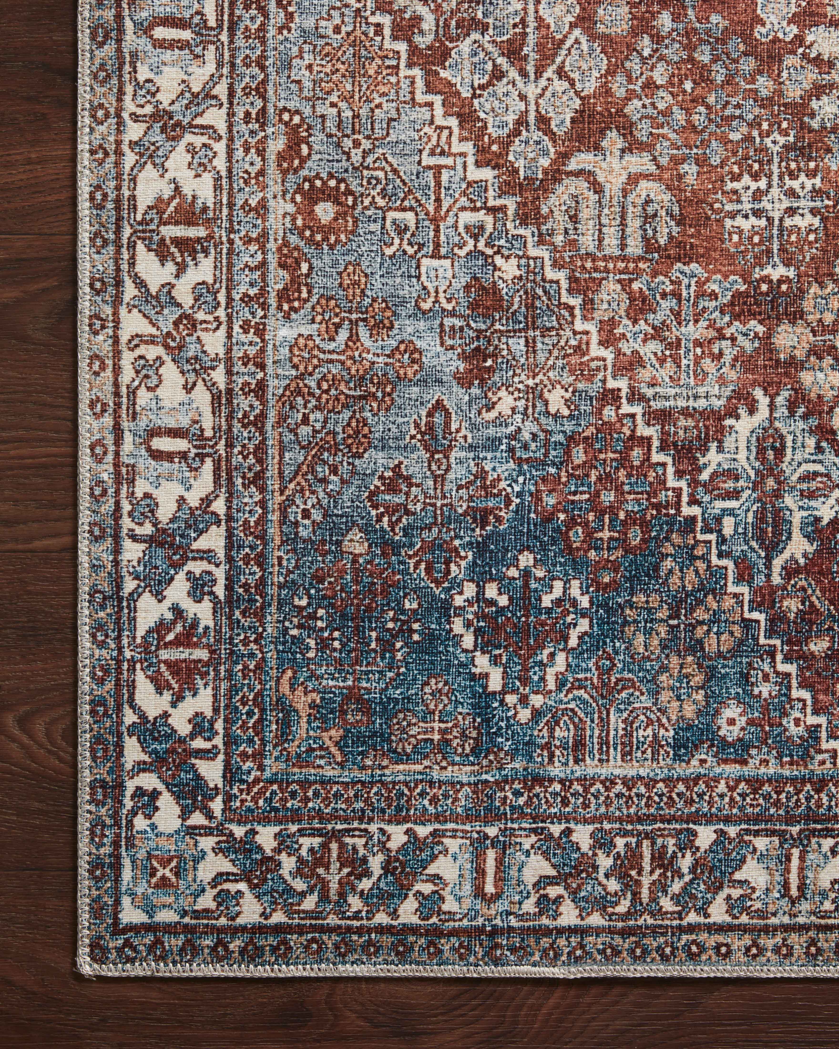 Magnolia Home By Joanna Gaines x Loloi Lenna Brick / Sky Rug RUGS - synthetic Loloi