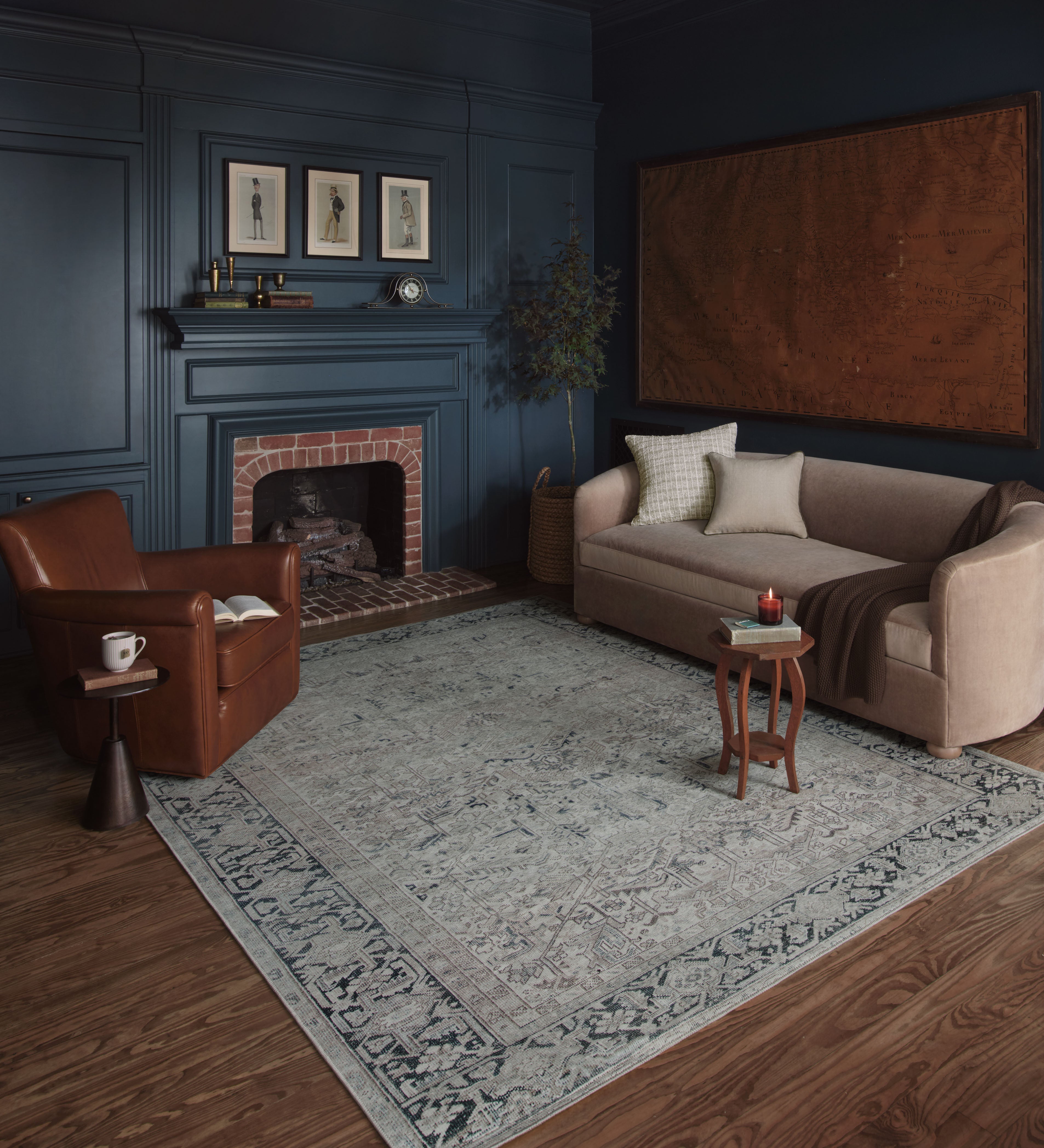 Loloi Lenna Natural / Denim Rug 2 - RUGS - patterned Loloi