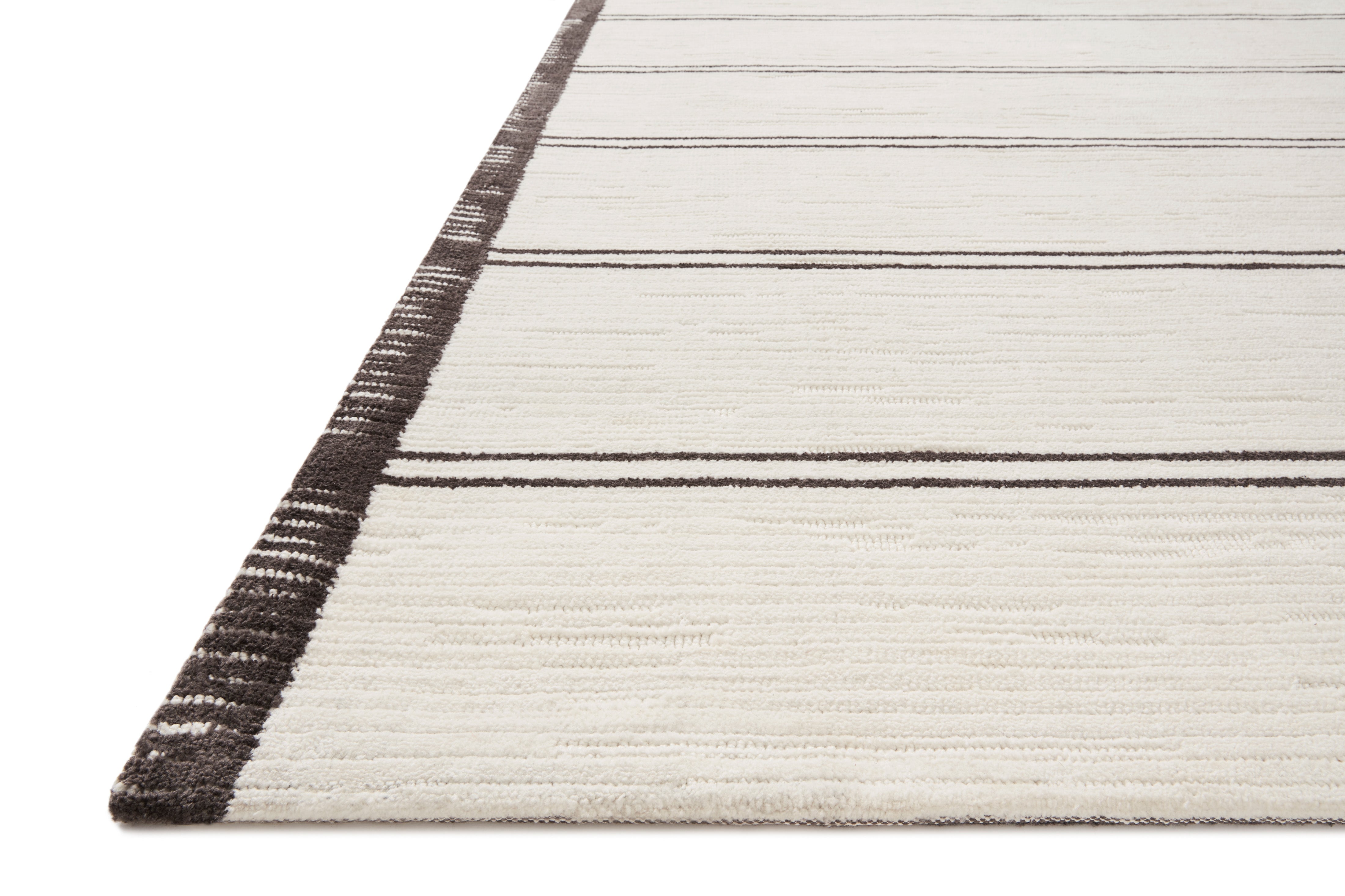 Magnolia Home By Joanna Gaines x Loloi Logan White / Mocha Rug RUGS - synthetic Loloi