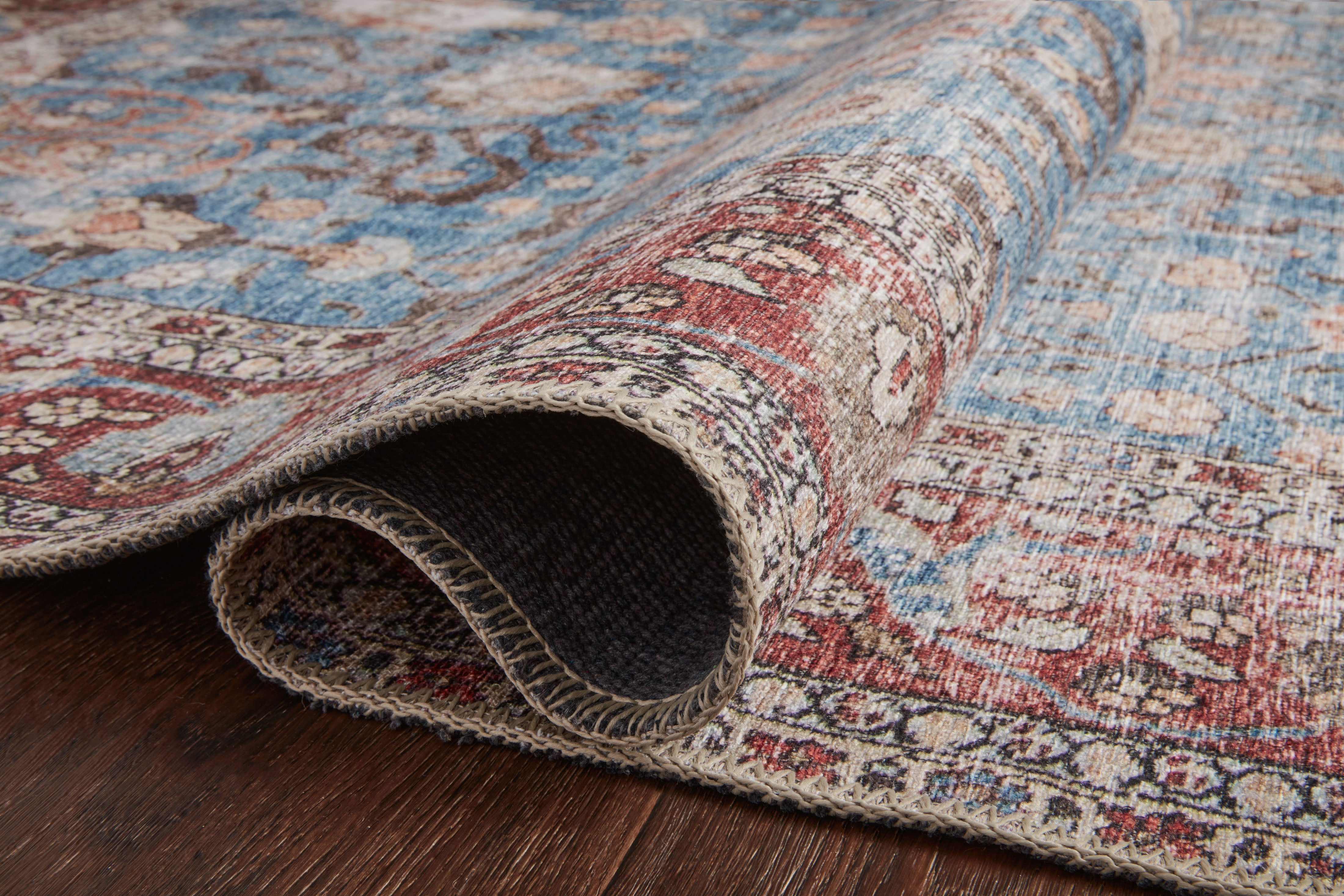 Loloi Loren Blue / Brick Rug RUGS - synthetic Loloi