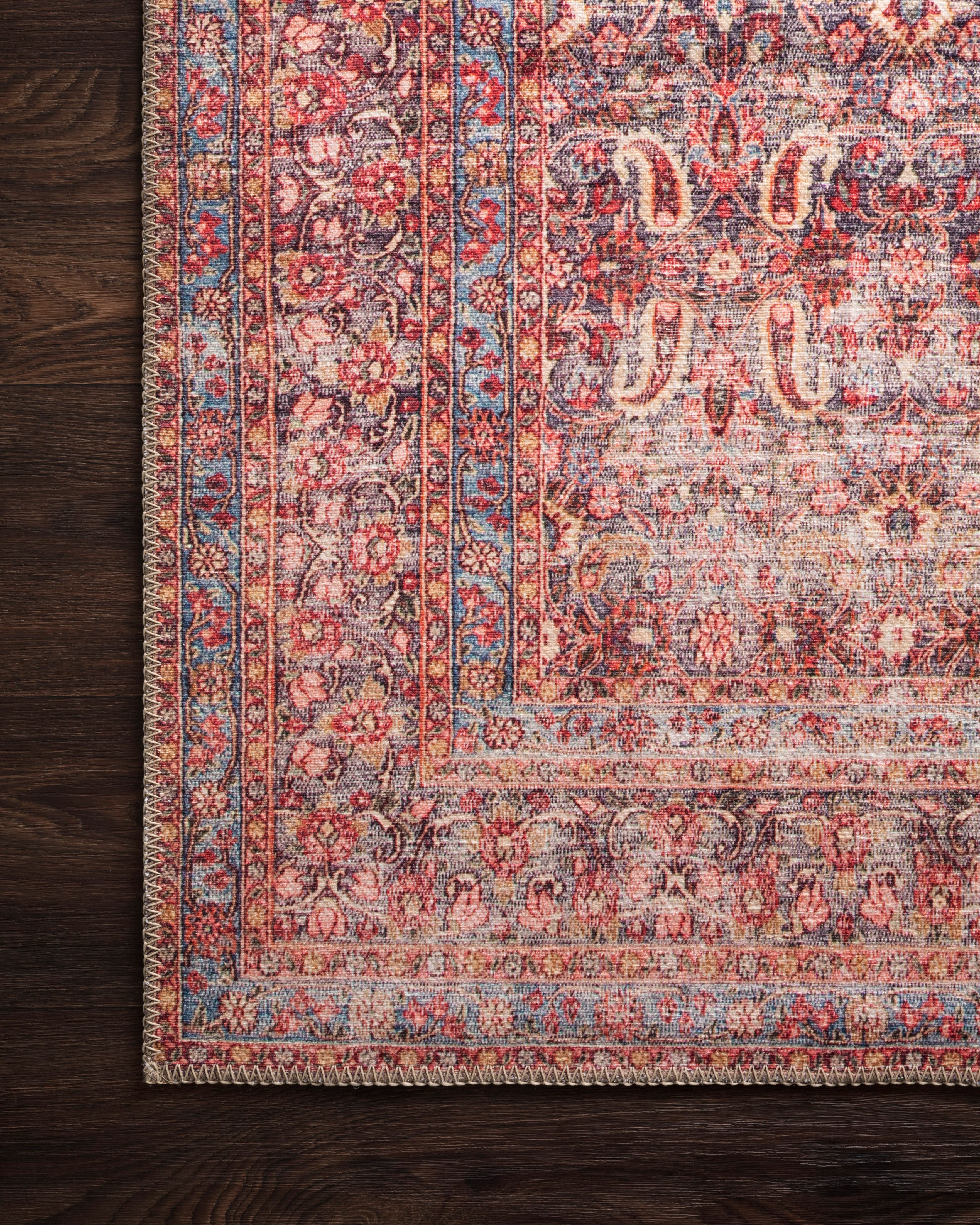 Loloi Loren Eggplant / Crimson Rug RUGS - synthetic Loloi