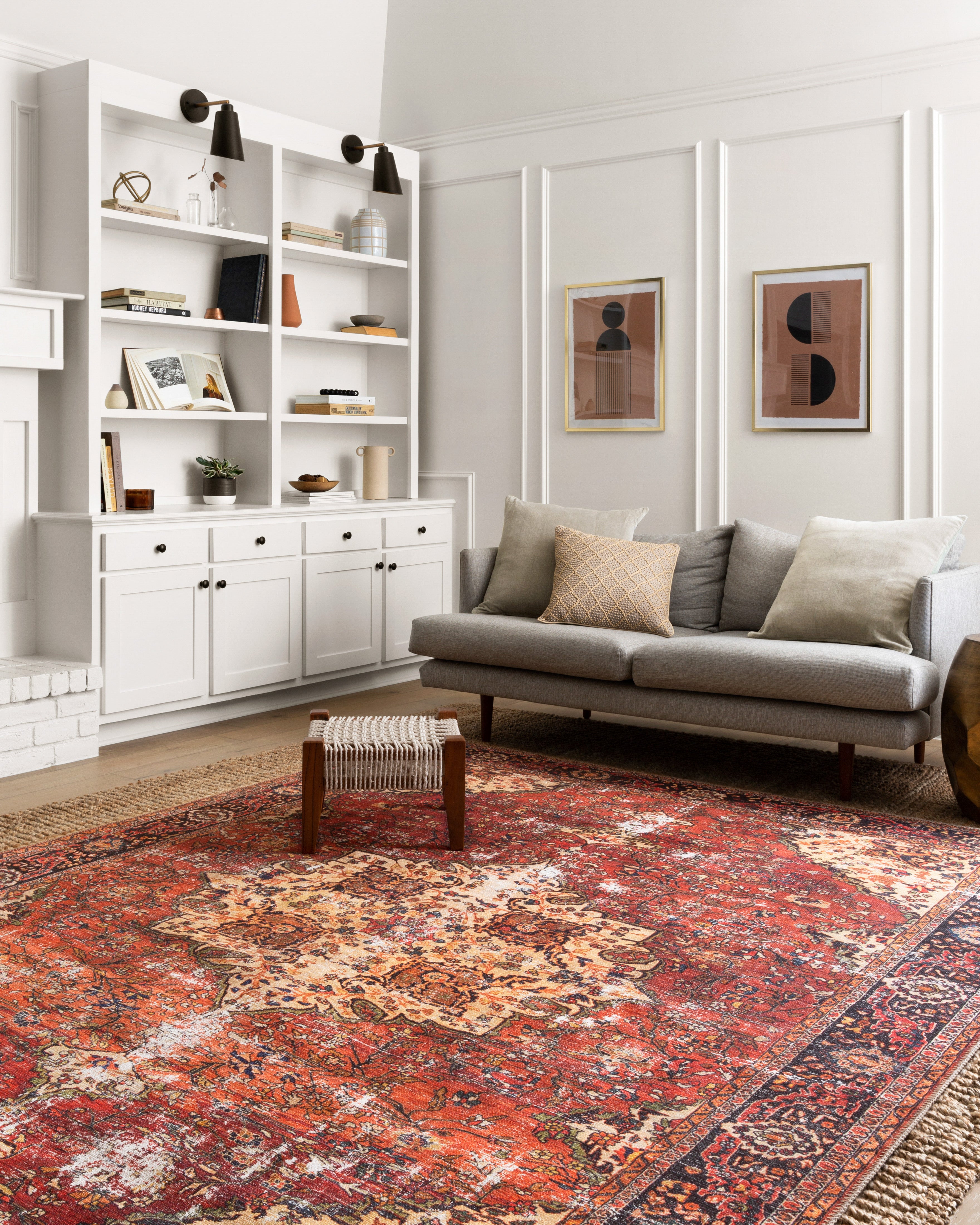 Loloi Loren Red / Navy Rug RUGS - synthetic Loloi