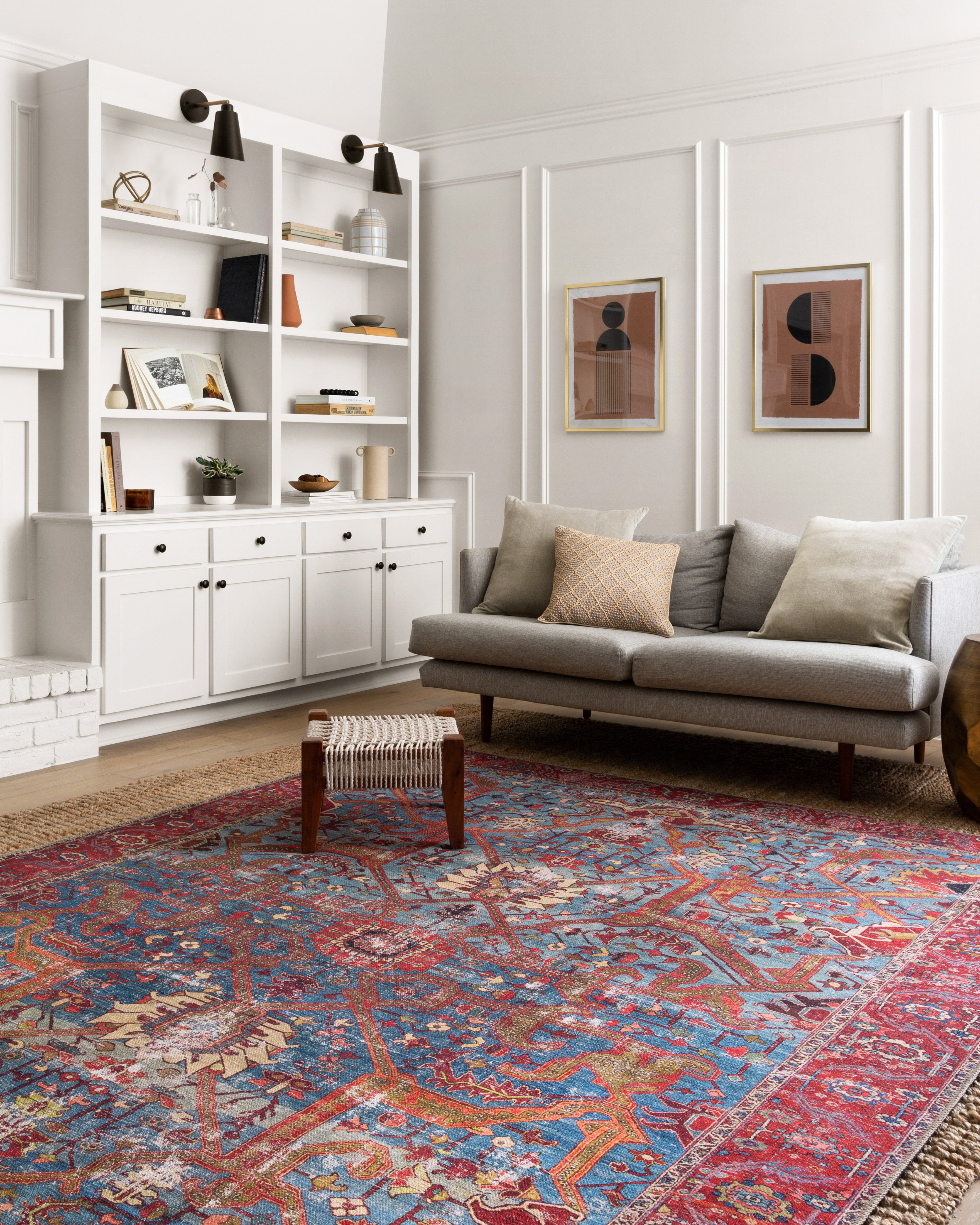 Loloi Loren Blue / Red Rug RUGS - synthetic Loloi