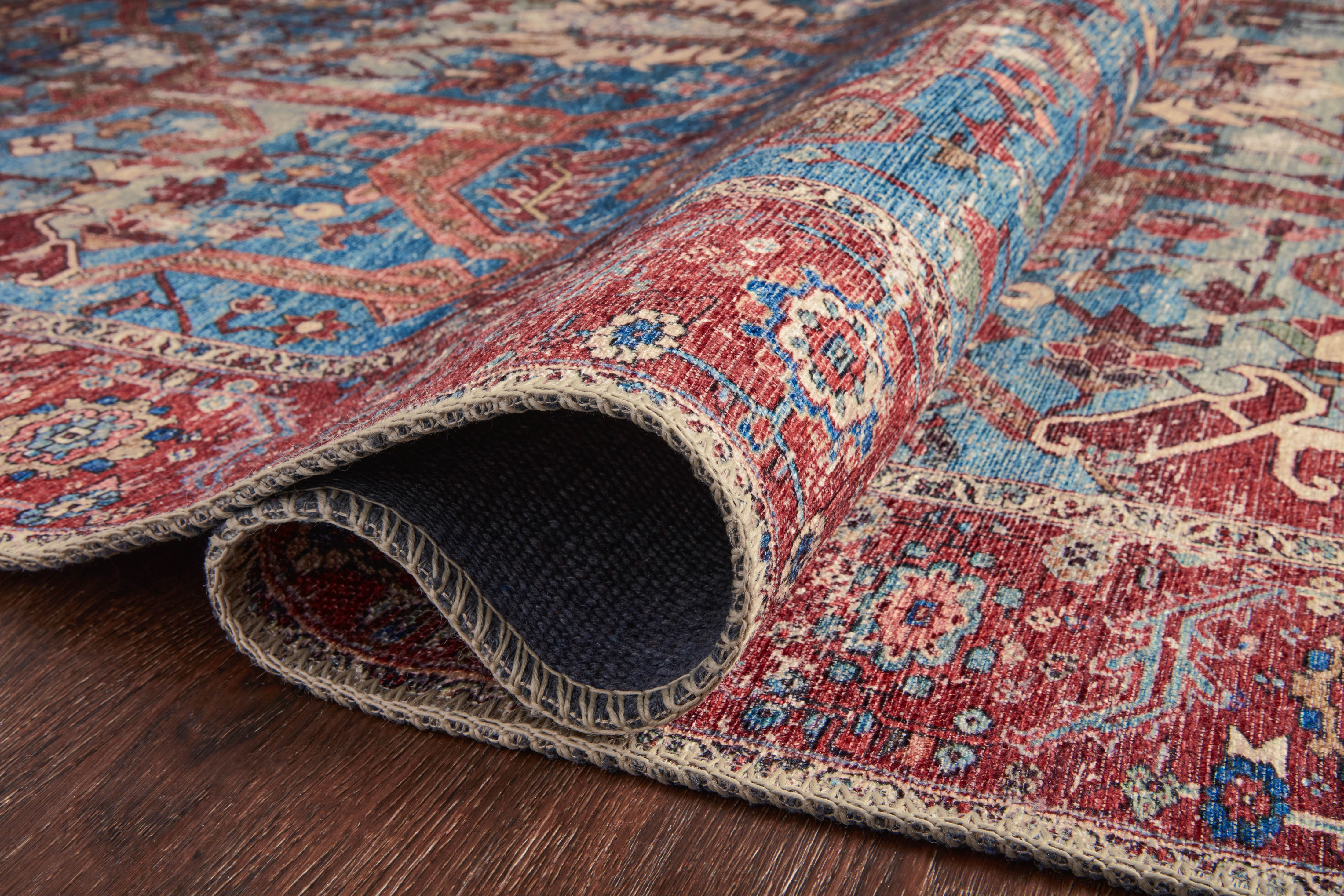 Loloi Loren Blue / Red Rug RUGS - synthetic Loloi