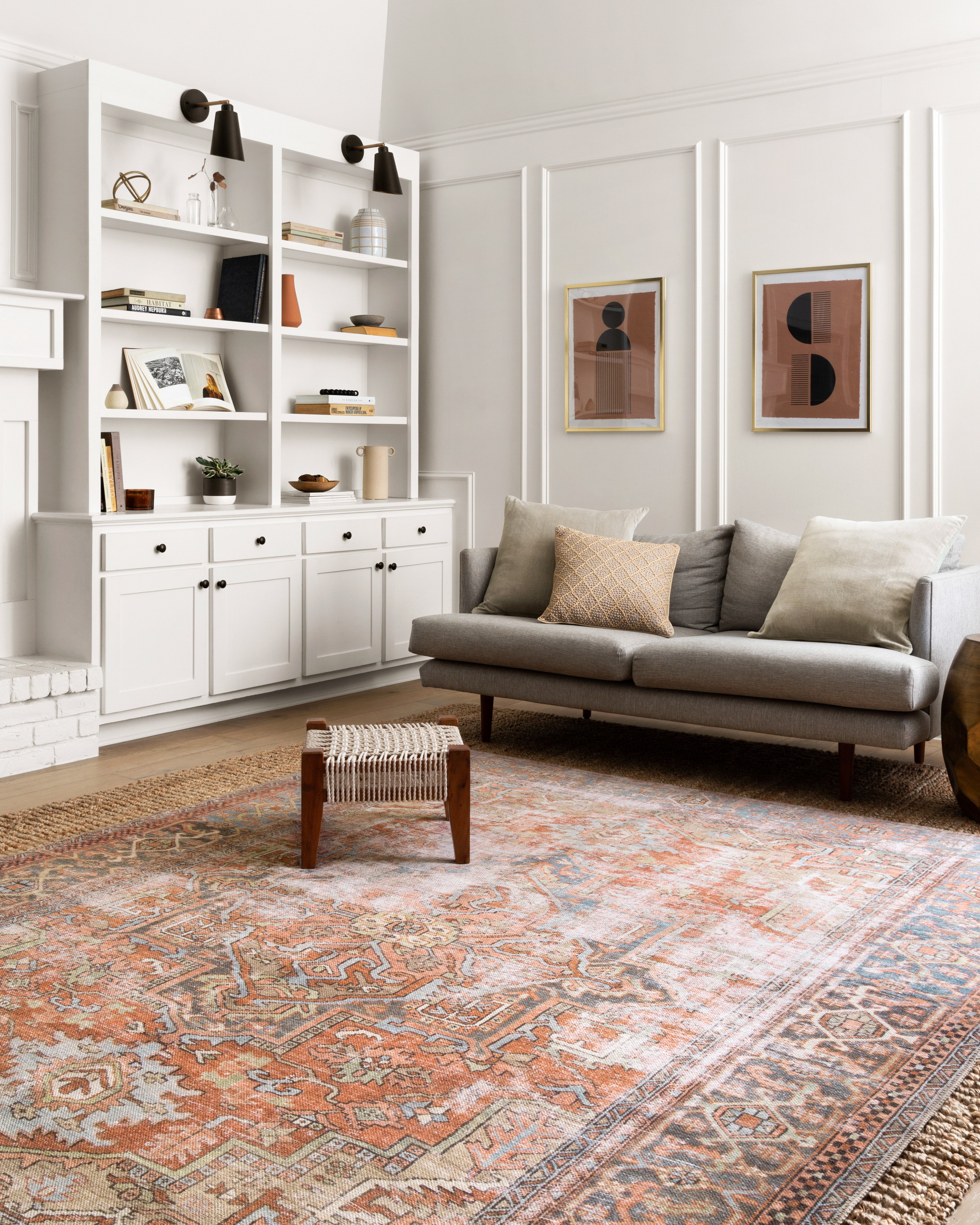 Loloi Loren Terracotta / Sky Rug 2-patterned rugs Loloi