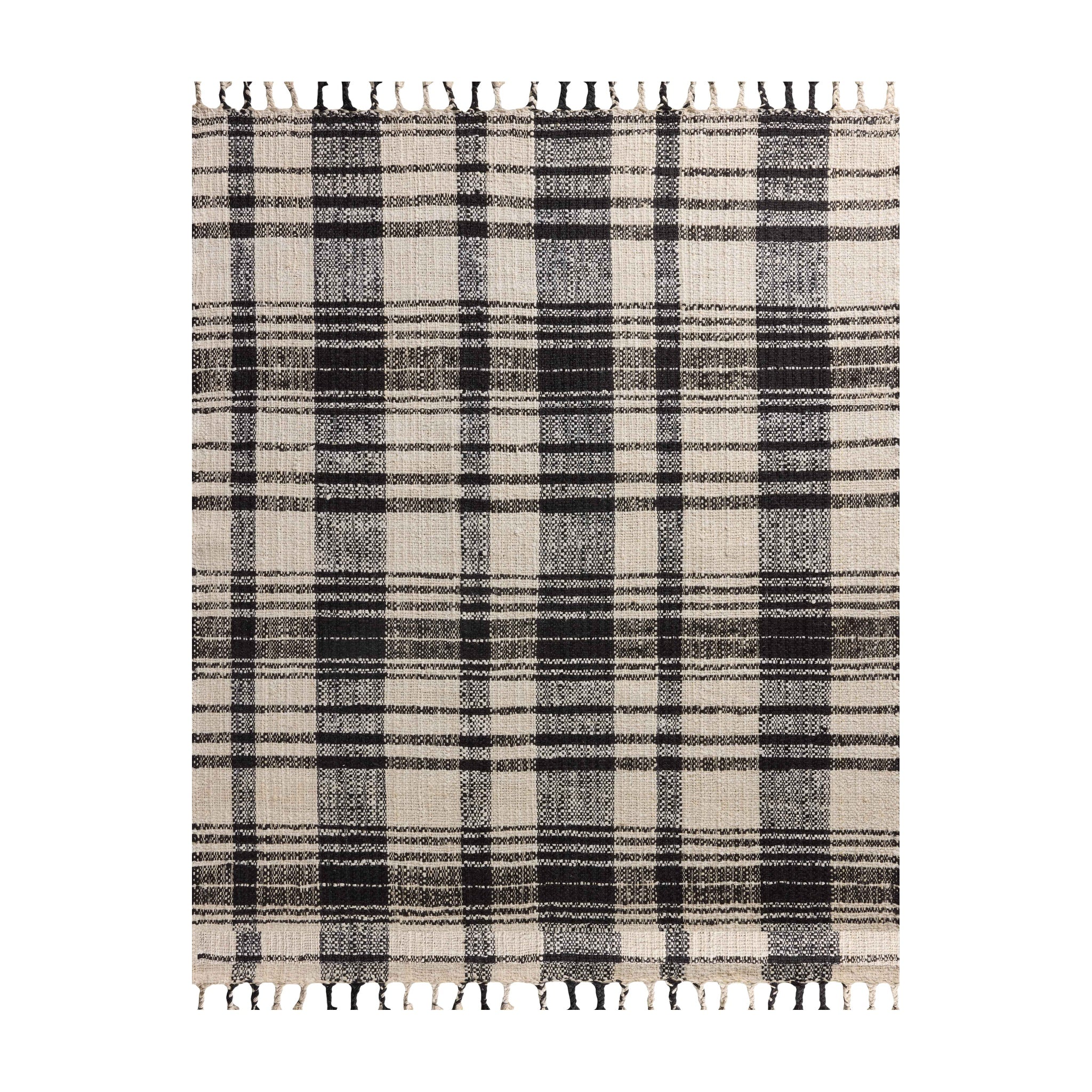 Joanna Gaines x Loloi Louie Ivory / Black Rug RUGS - jute Loloi 18" x 18"
