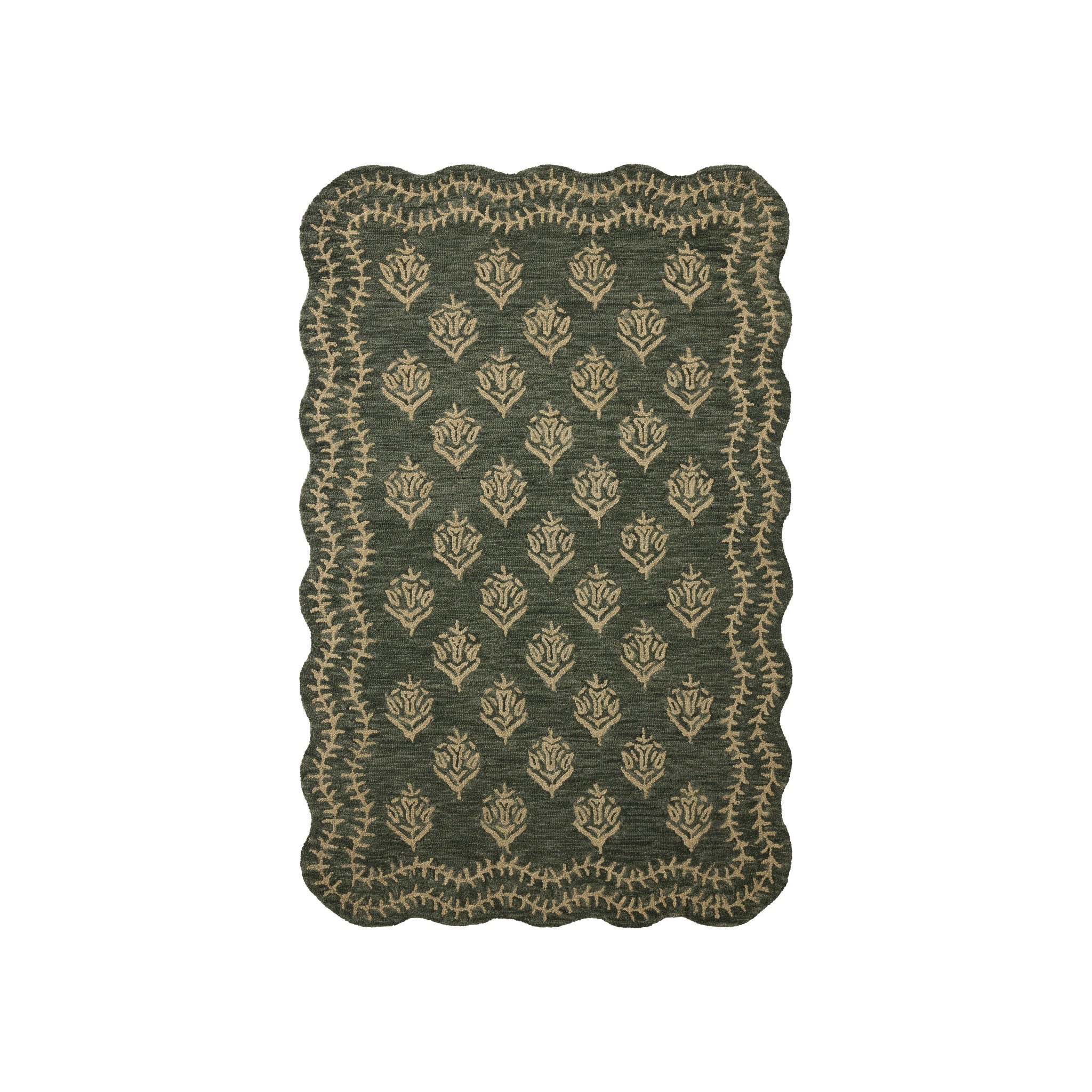 Rifle Paper Co. x Loloi Lisette Forest / Oatmeal Rug, 18" x 18"