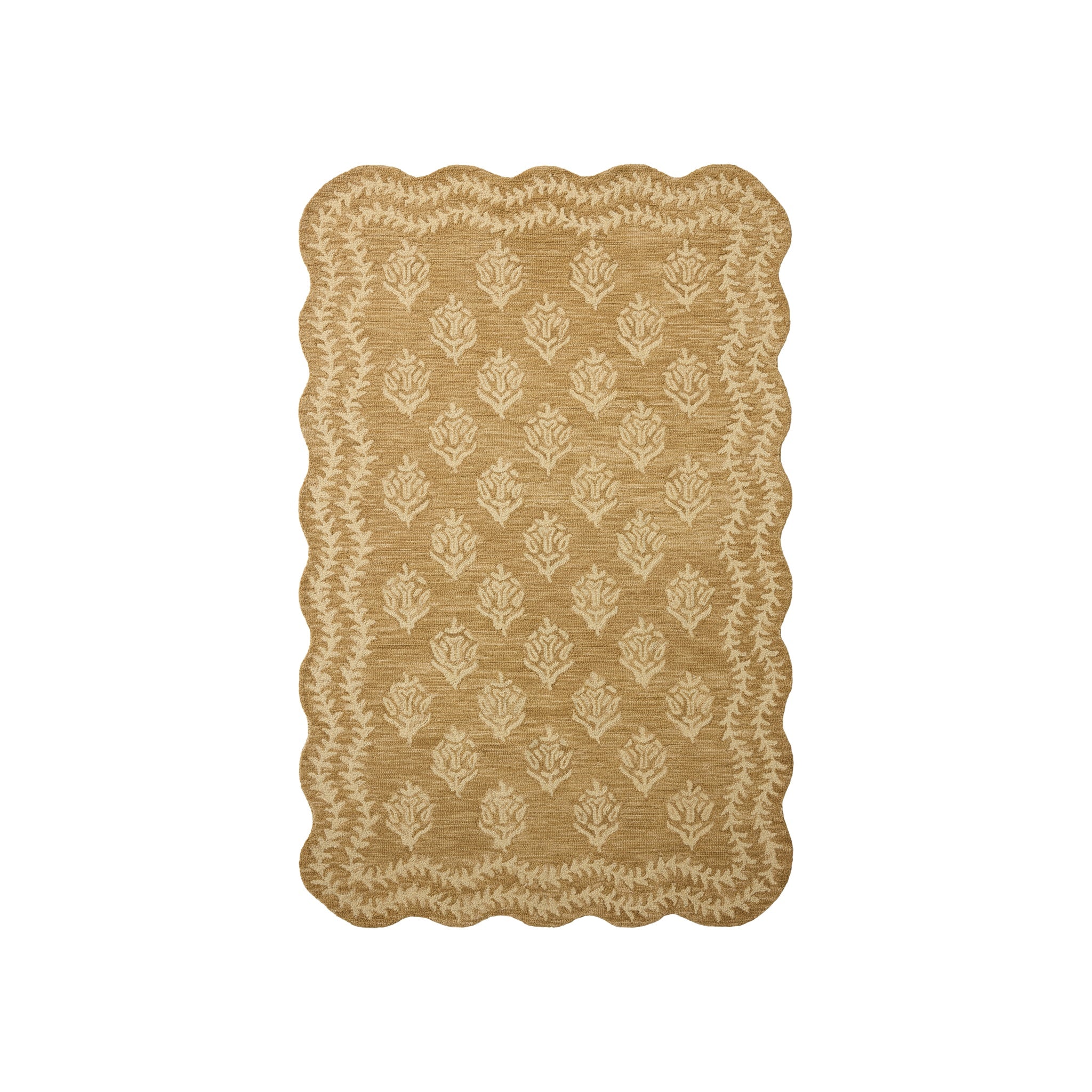 Rifle Paper Co. x Loloi Lisette Wheat / Ivory Rug, 18" x 18"