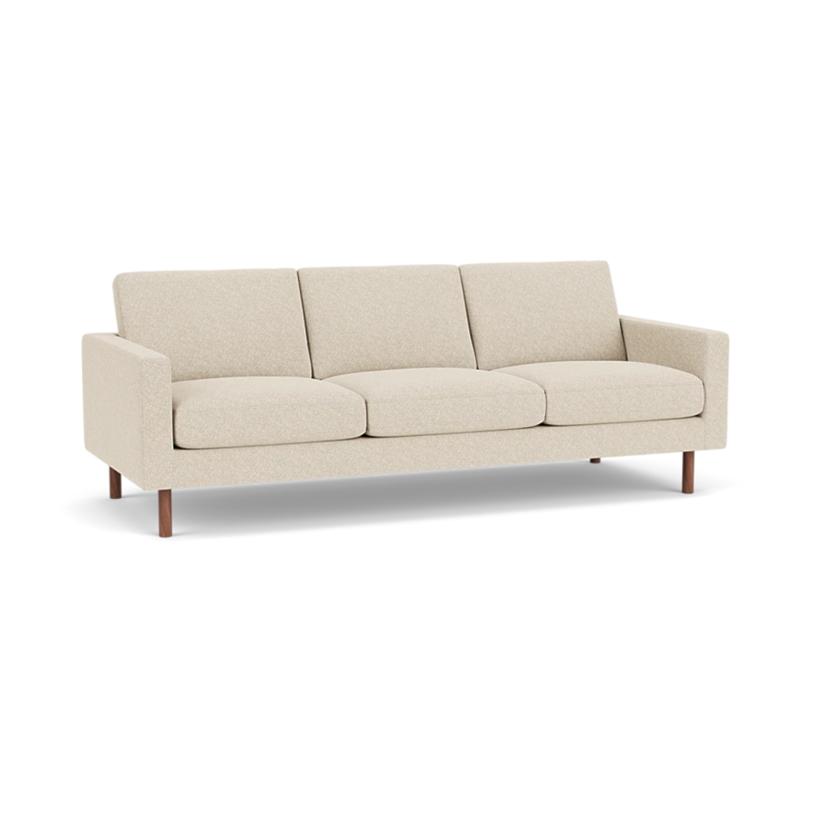 EQ3 Custom Fabric Joan 87" Sofa - Walnut Leg