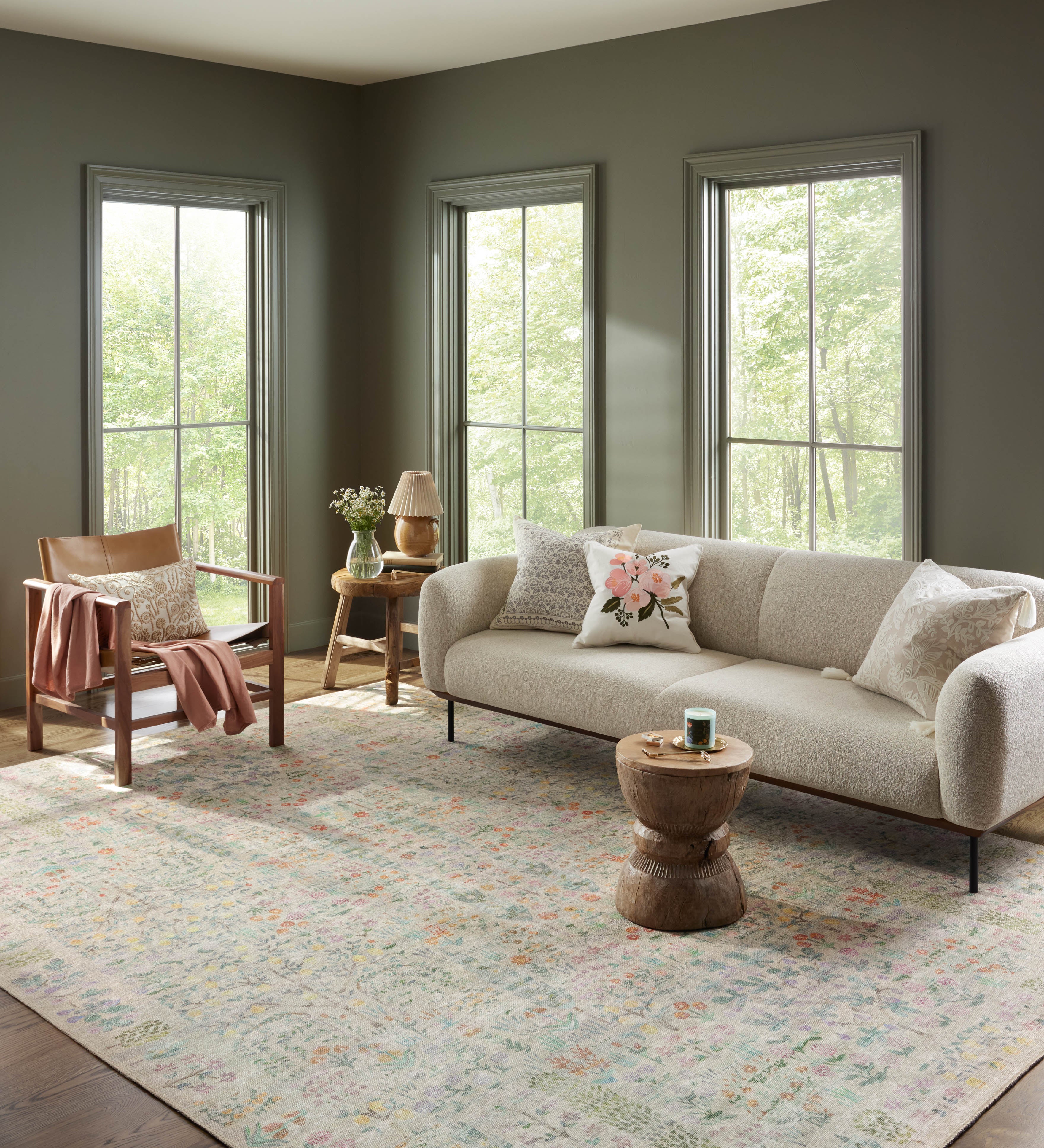 Rifle Paper Co. x Loloi Maison Khaki Rug 1-RUGS - patterned Loloi