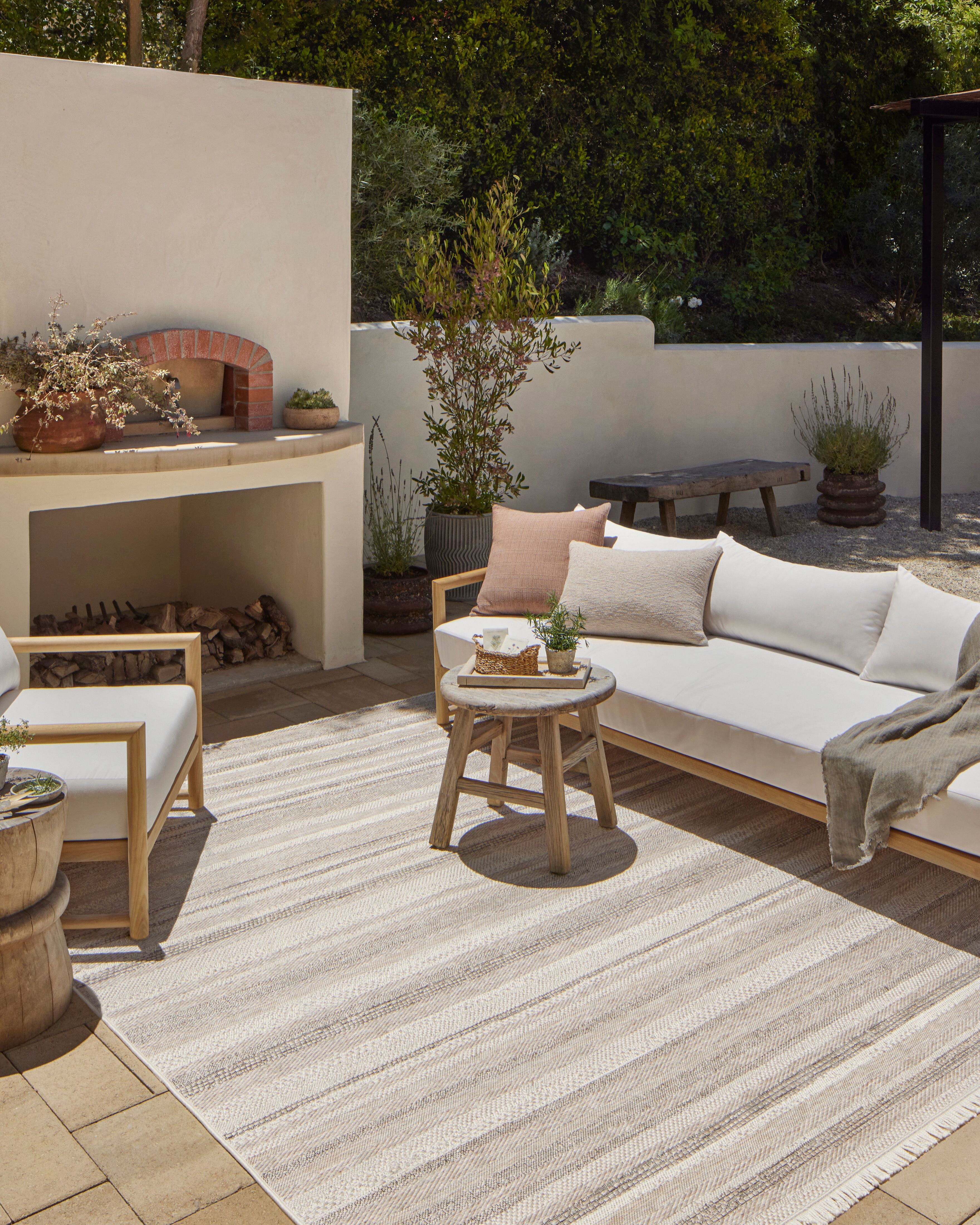 Amber Lewis x Loloi Malibu Ivory / Dove Rug No. 03 5-Rugs - indoor/outdoor Loloi