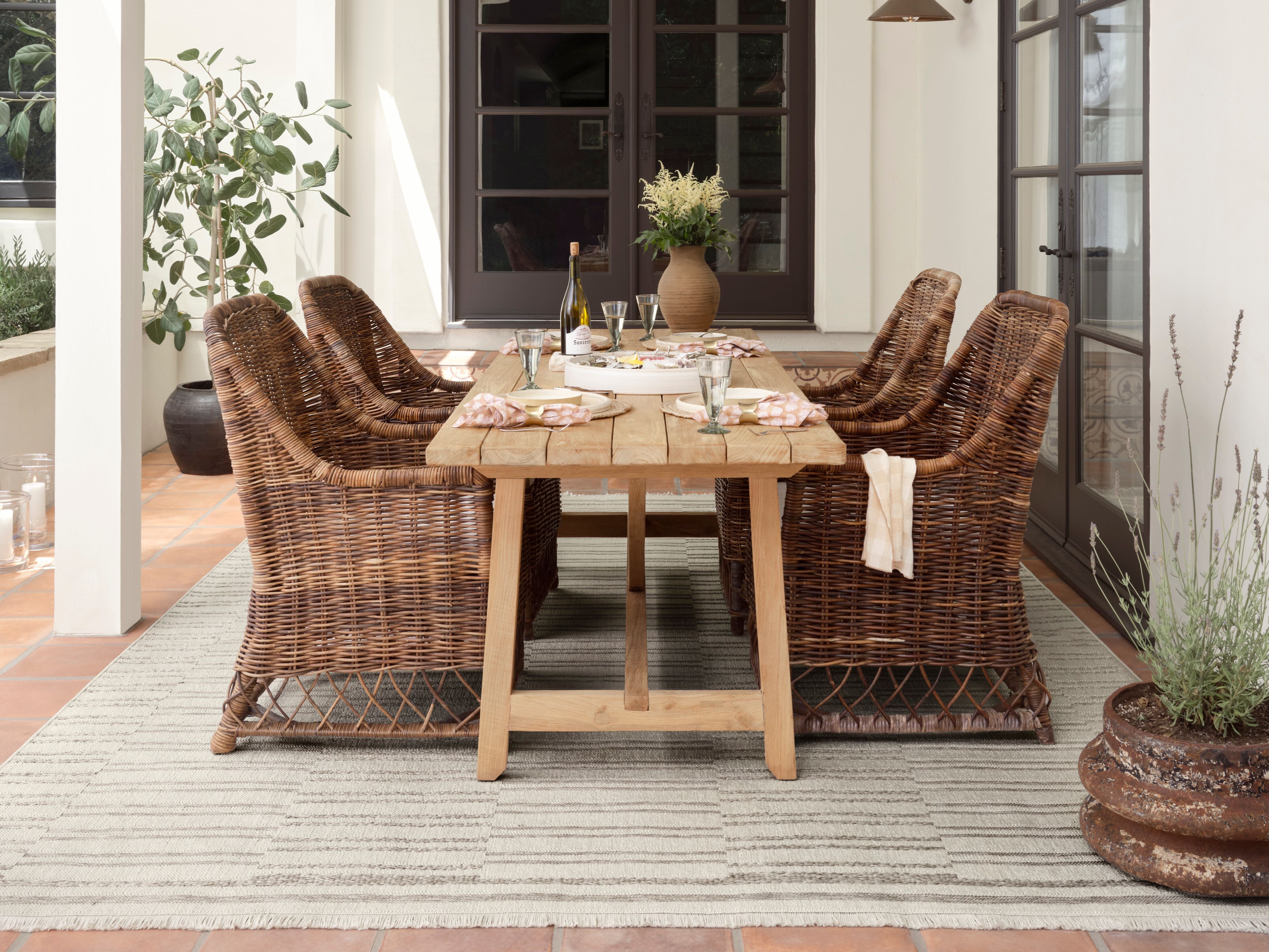 Amber Lewis x Loloi Malibu Ivory / Dove Rug No. 05 5-Rugs - indoor/outdoor Loloi