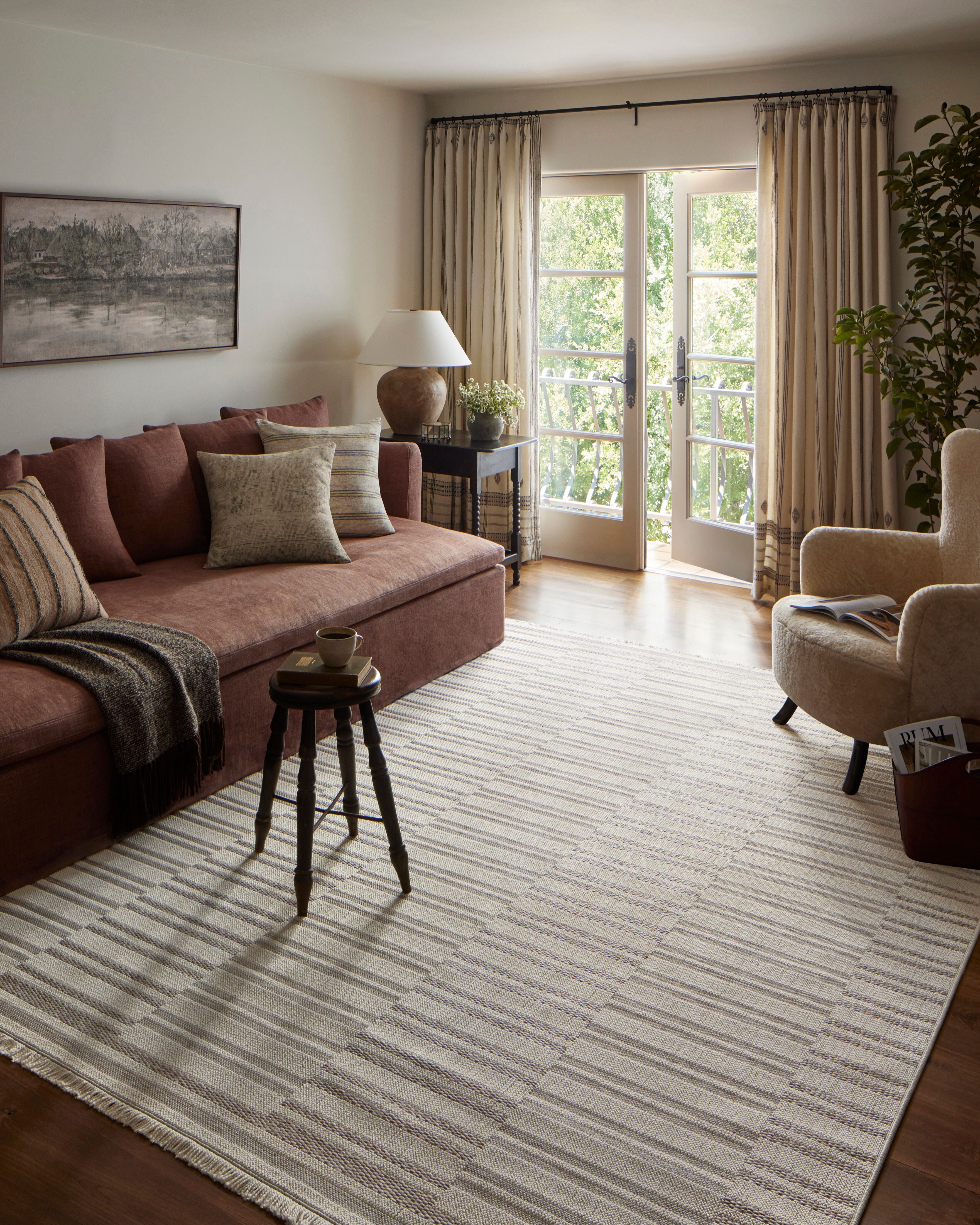 Amber Lewis x Loloi Malibu Ivory / Dove Rug No. 05 5-Rugs - indoor/outdoor Loloi