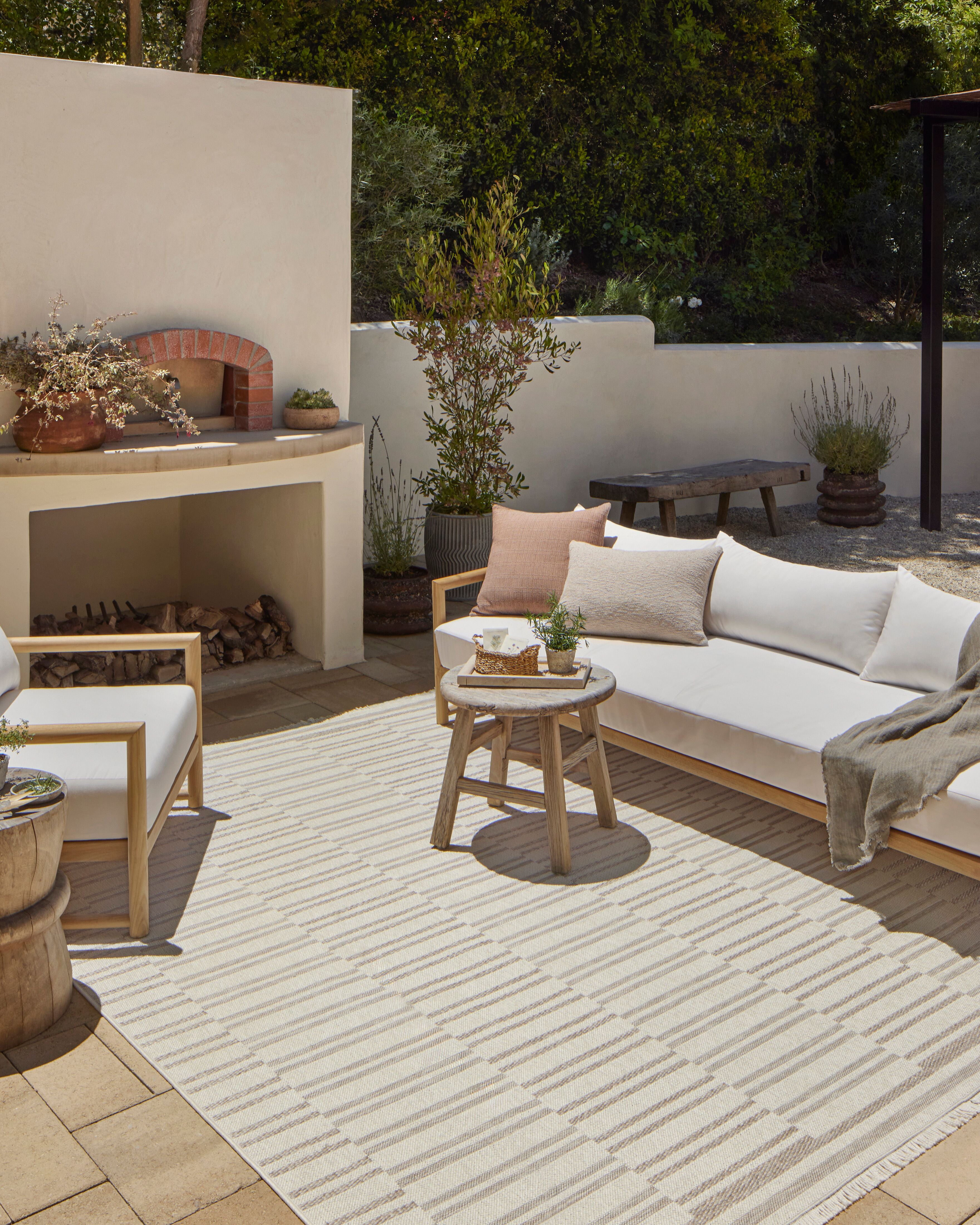 Amber Lewis x Loloi Malibu Ivory / Dove Rug No. 05 5-Rugs - indoor/outdoor Loloi