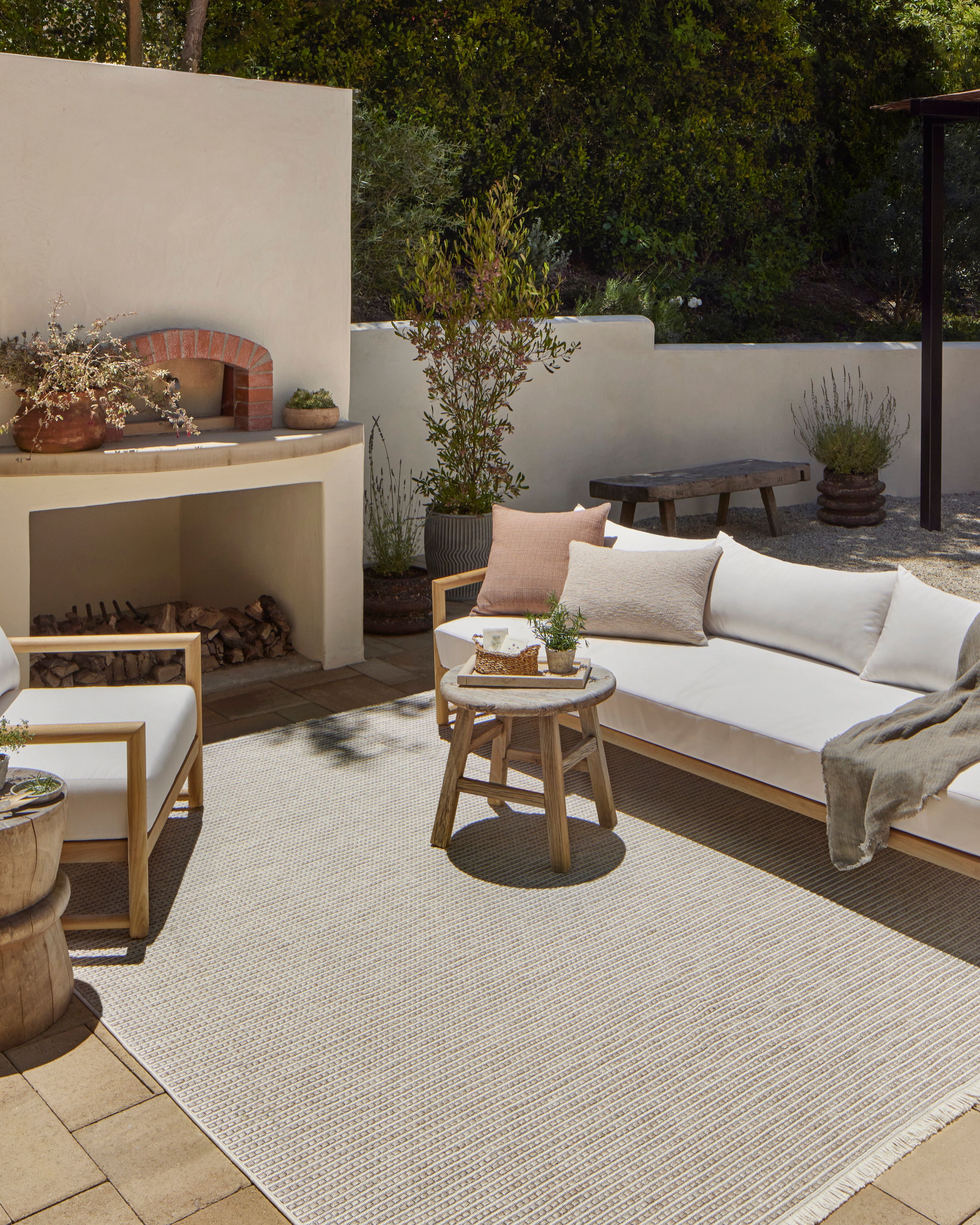 Amber Lewis x Loloi Malibu Ivory / Dove Rug No. 02 5-Rugs - indoor/outdoor Loloi