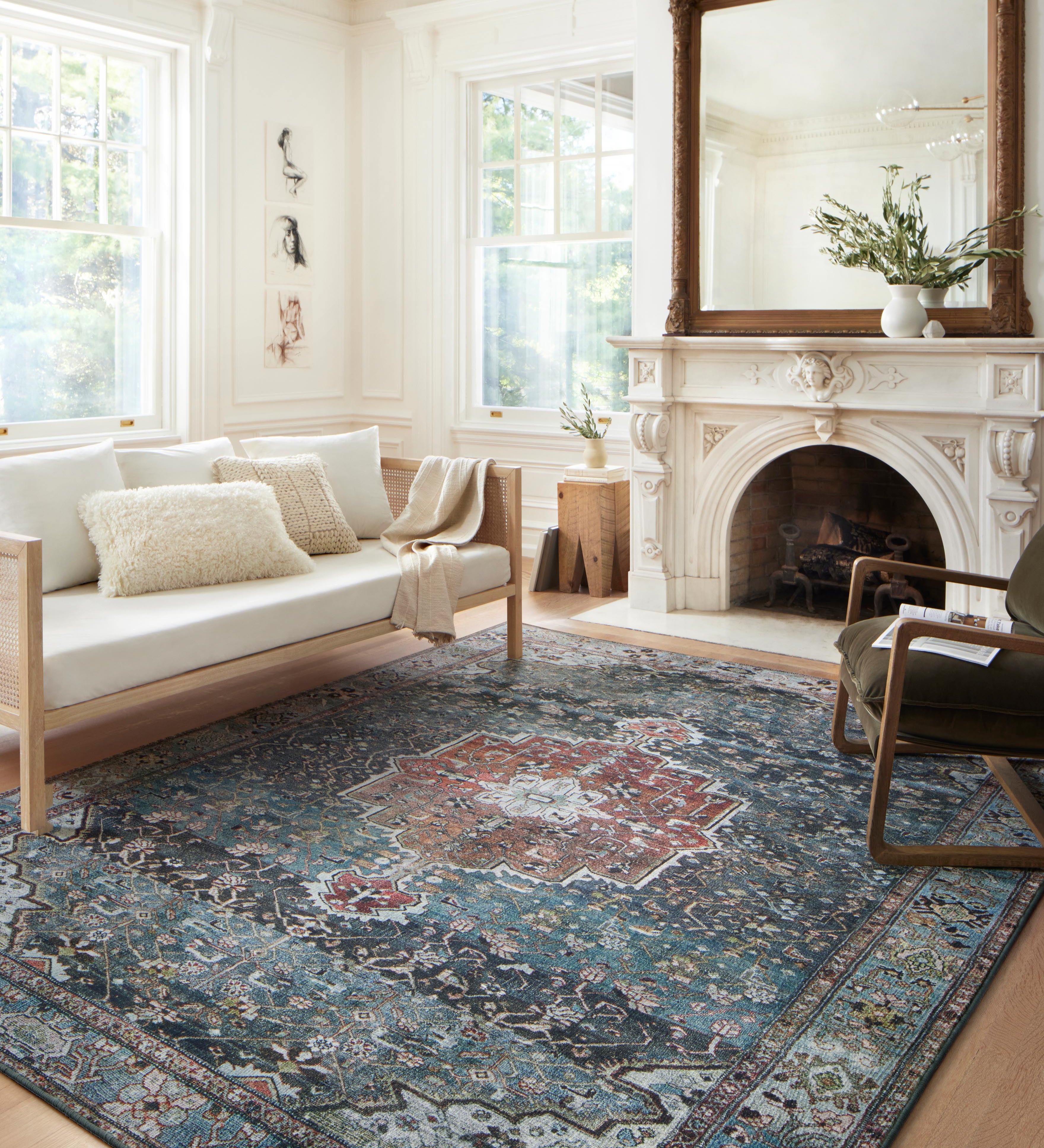 Loloi Margot Ocean/Brick Rug 1-patterned rugs Loloi