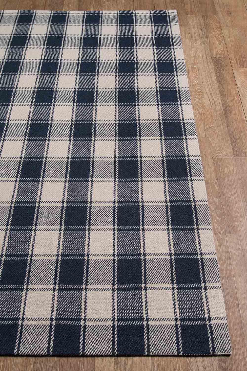 Marlby Tartan Navy Rug 0-rugs-wool Momeni