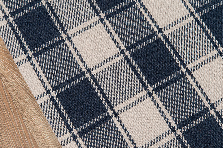 Marlby Tartan Navy Rug 0-rugs-wool Momeni