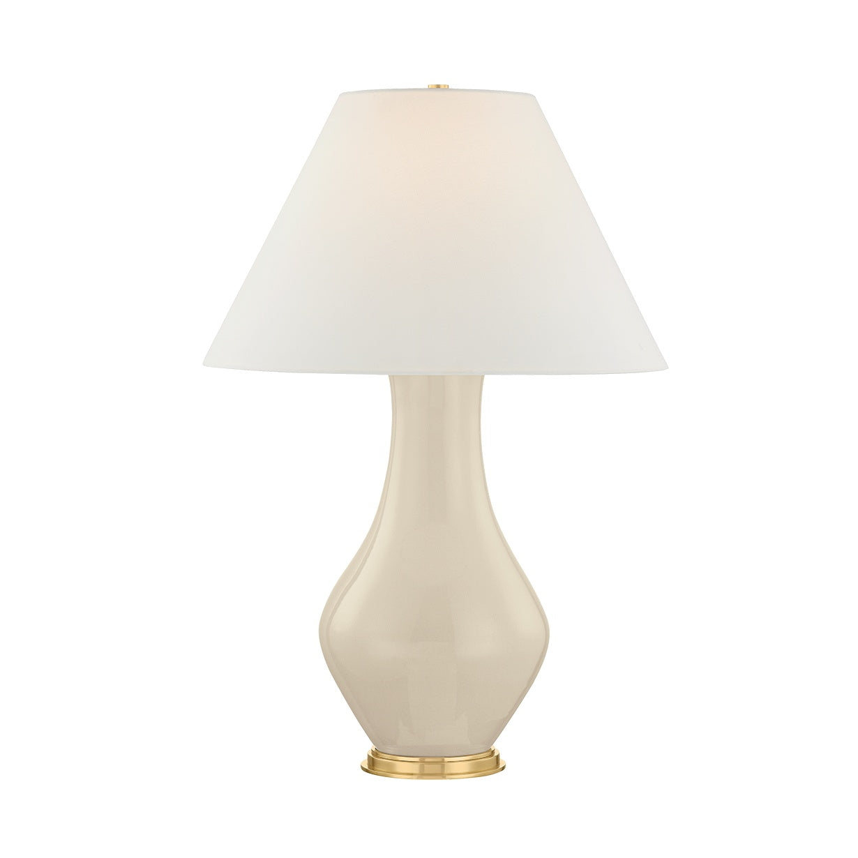 Hanslope Table Lamp, Aged Brass/ceramic French Muslin