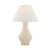 Hanslope Table Lamp LIGHTING - Table Lamp Hudson Valley Lighting Aged Brass/ceramic French Muslin