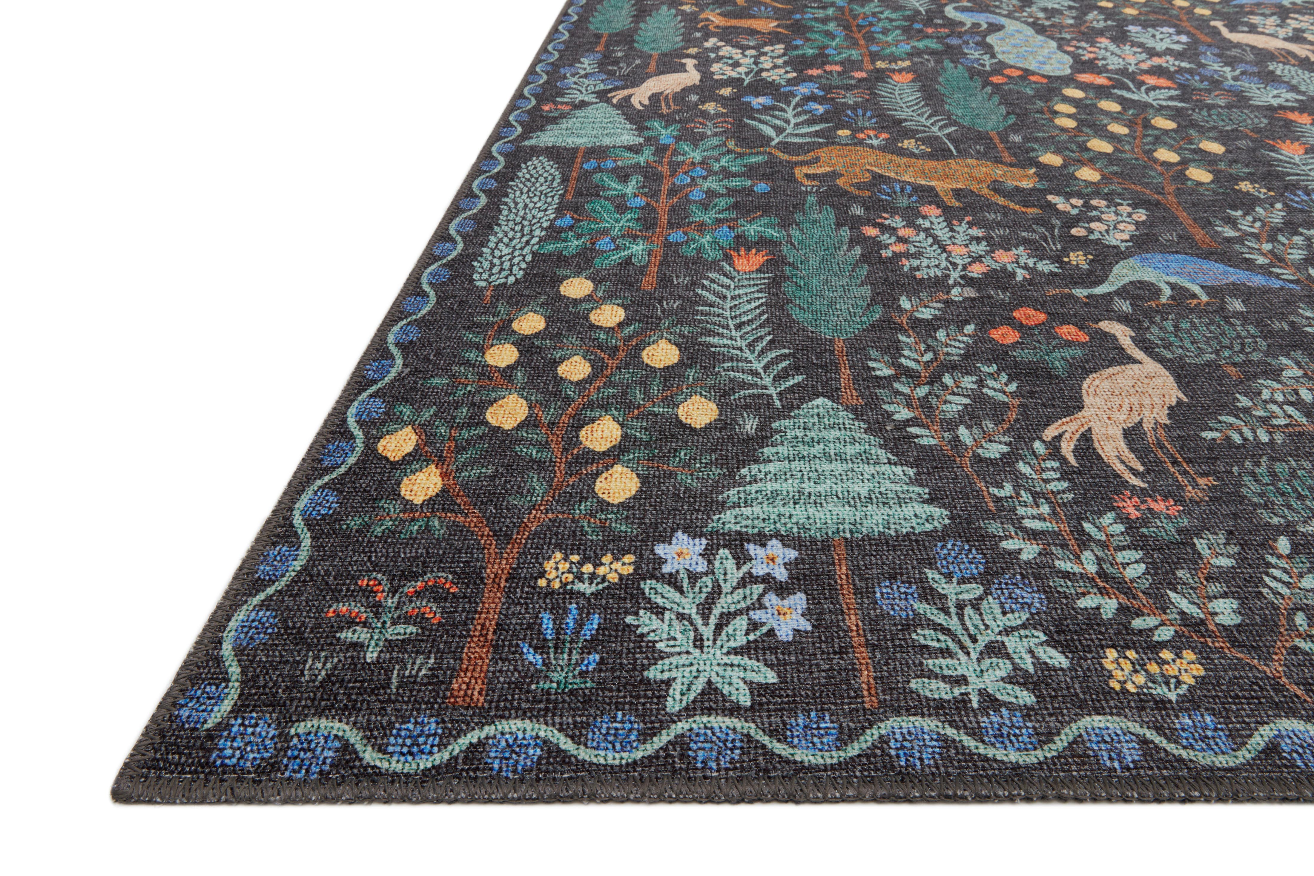Rifle Paper Co. X Loloi/ Menagerie Forest Black Rug 3 - RUGS - patterned Loloi