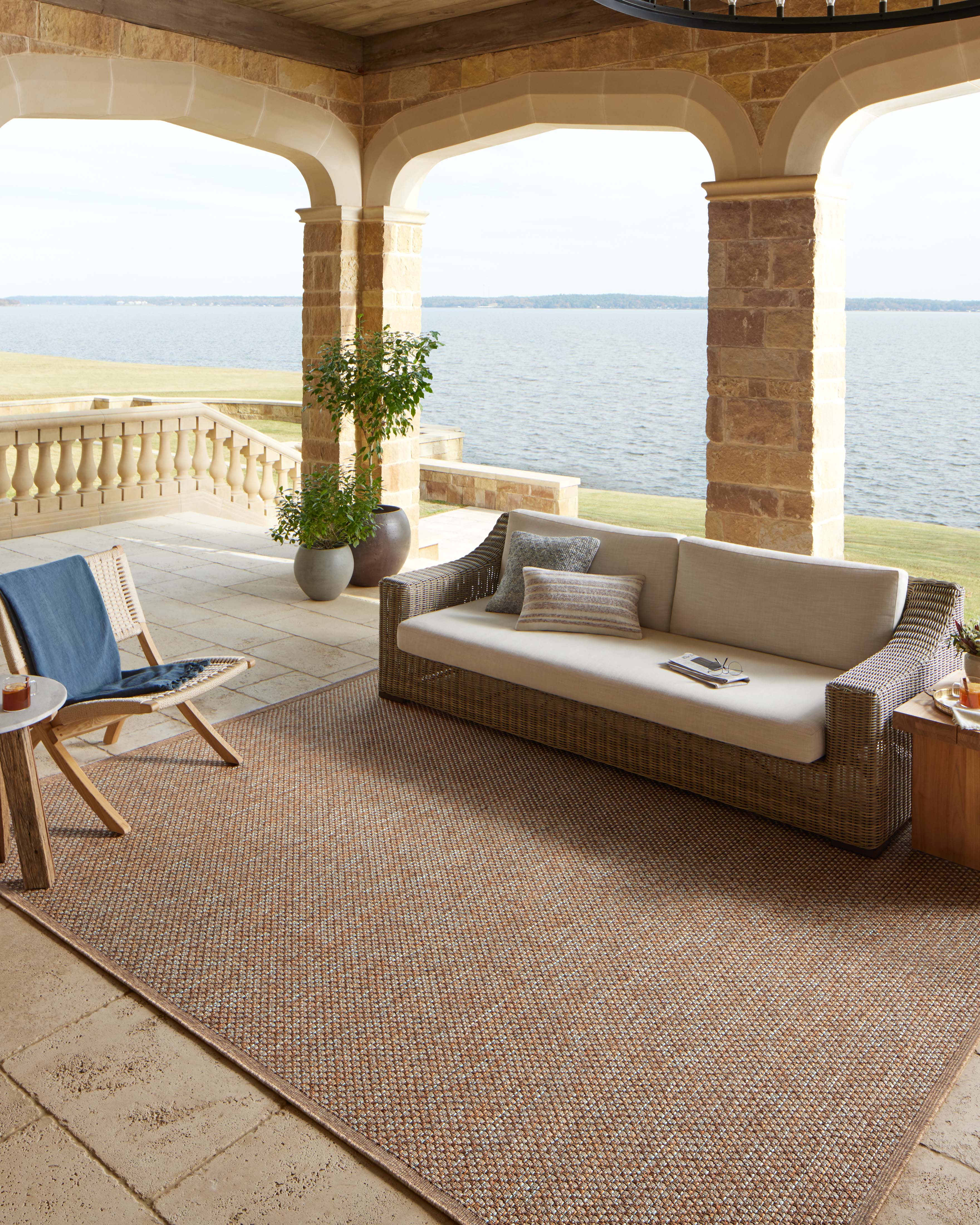 Loloi Merrick Oatmeal / Sunrise Rug 5-Rugs - indoor/outdoor Loloi