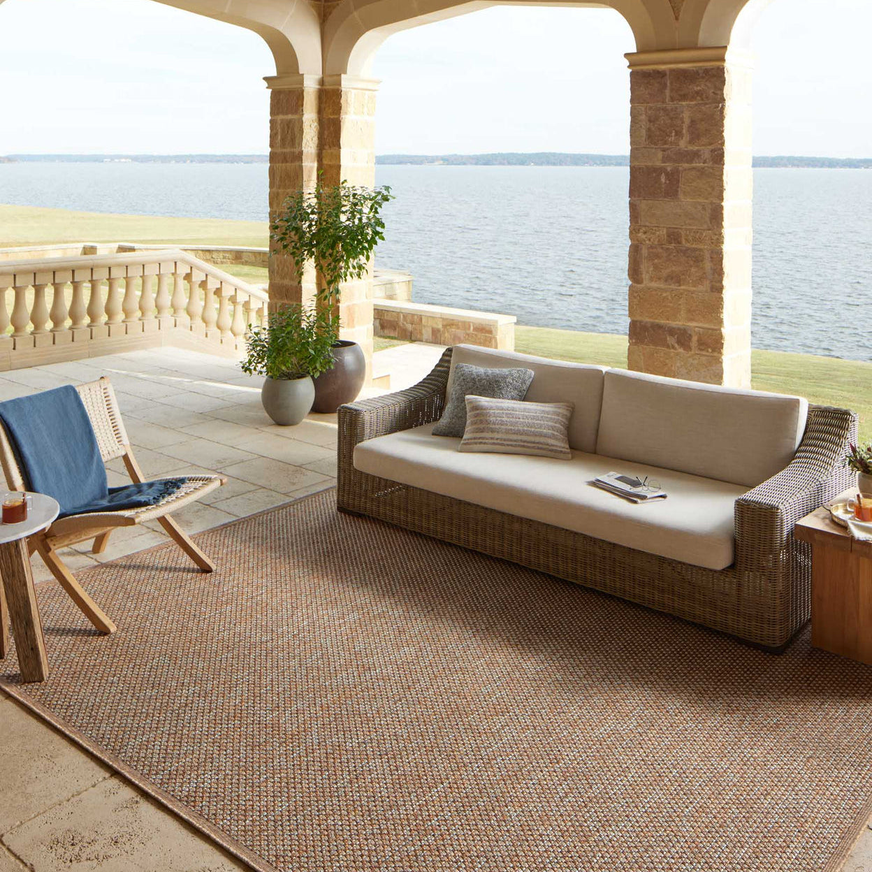Loloi Merrick Oatmeal / Sunrise Rug 5-Rugs - indoor/outdoor Loloi