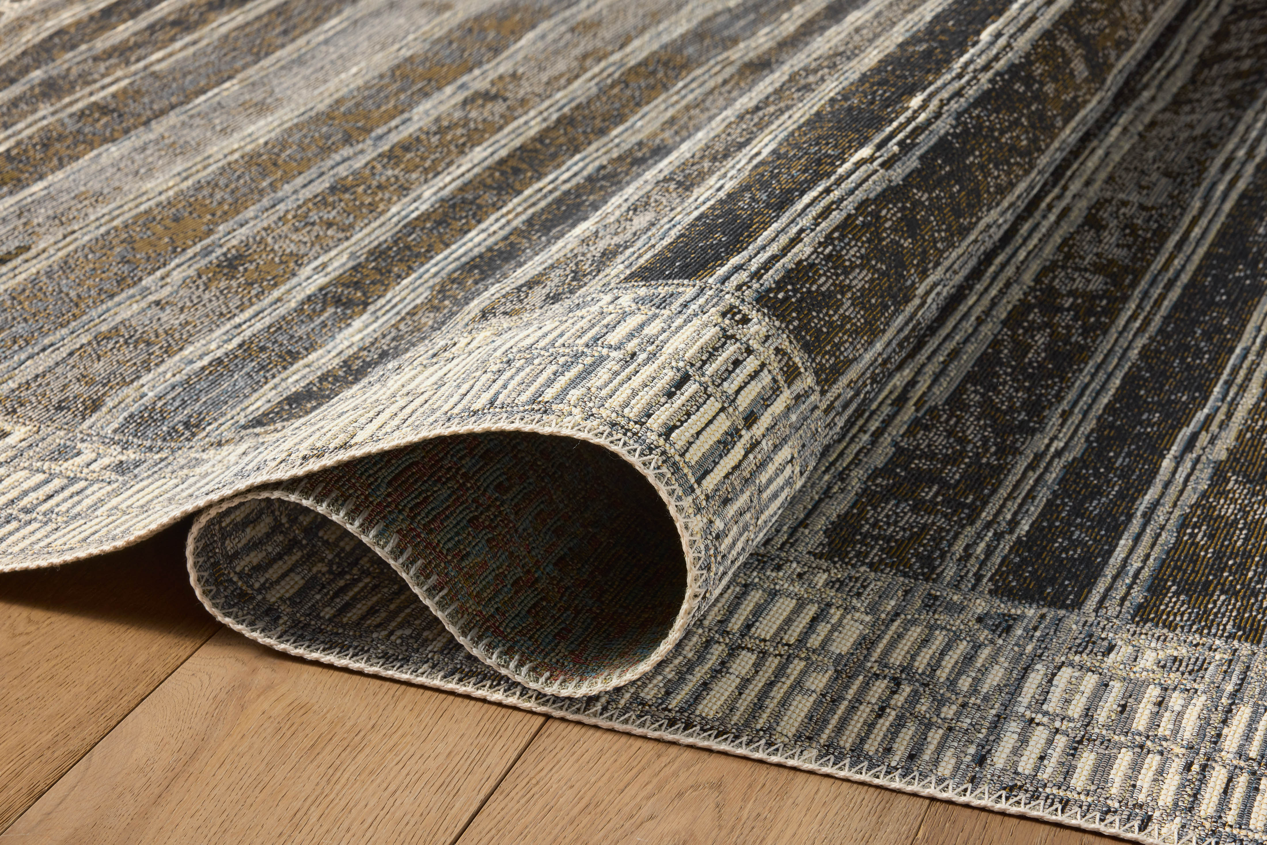 Loloi Mika Charcoal / Ivory Rug RUGS - synthetic Loloi