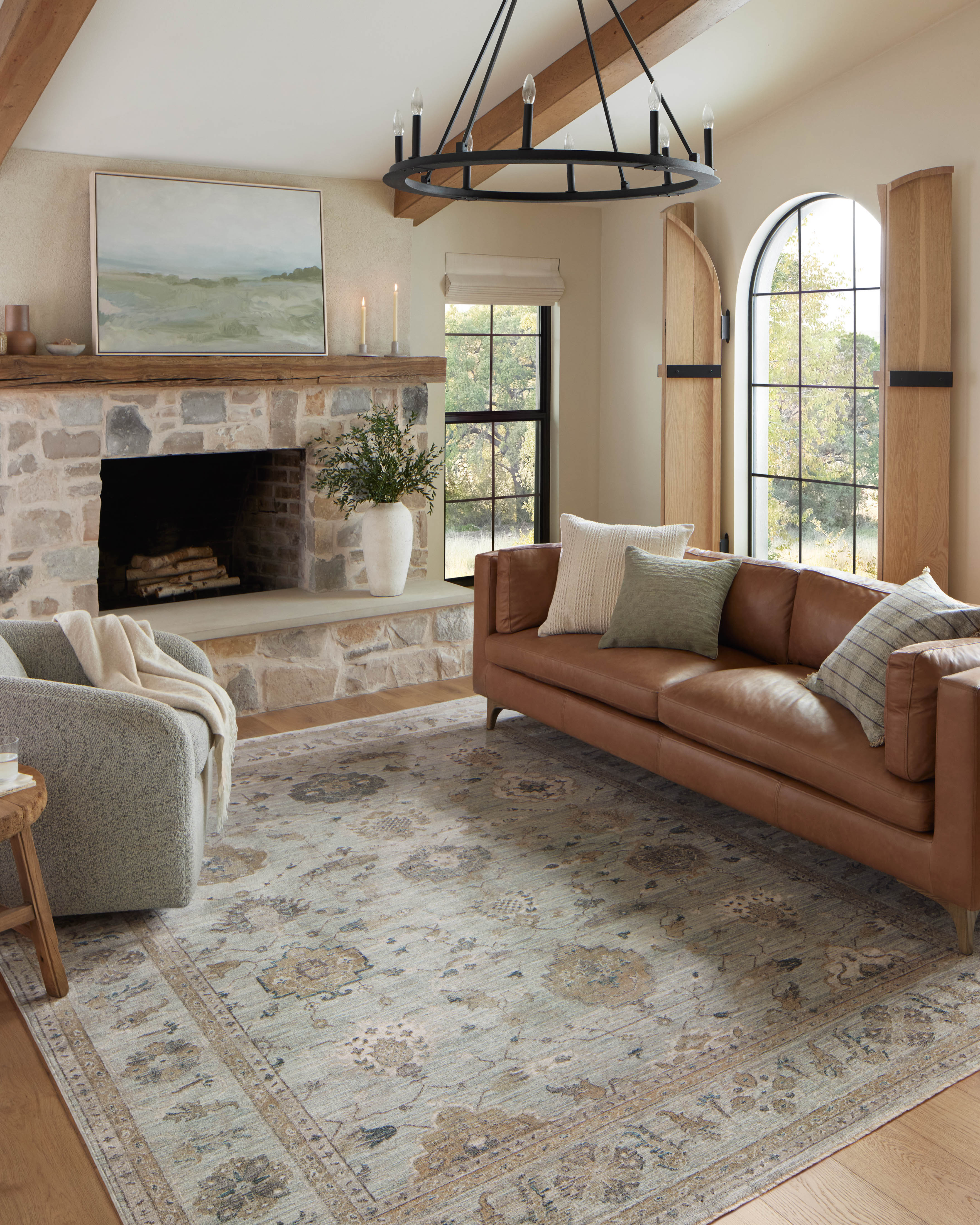 Magnolia Home by Joanna Gaines x Loloi Millie Sky / Gold Rug 0-patterned rugs Loloi
