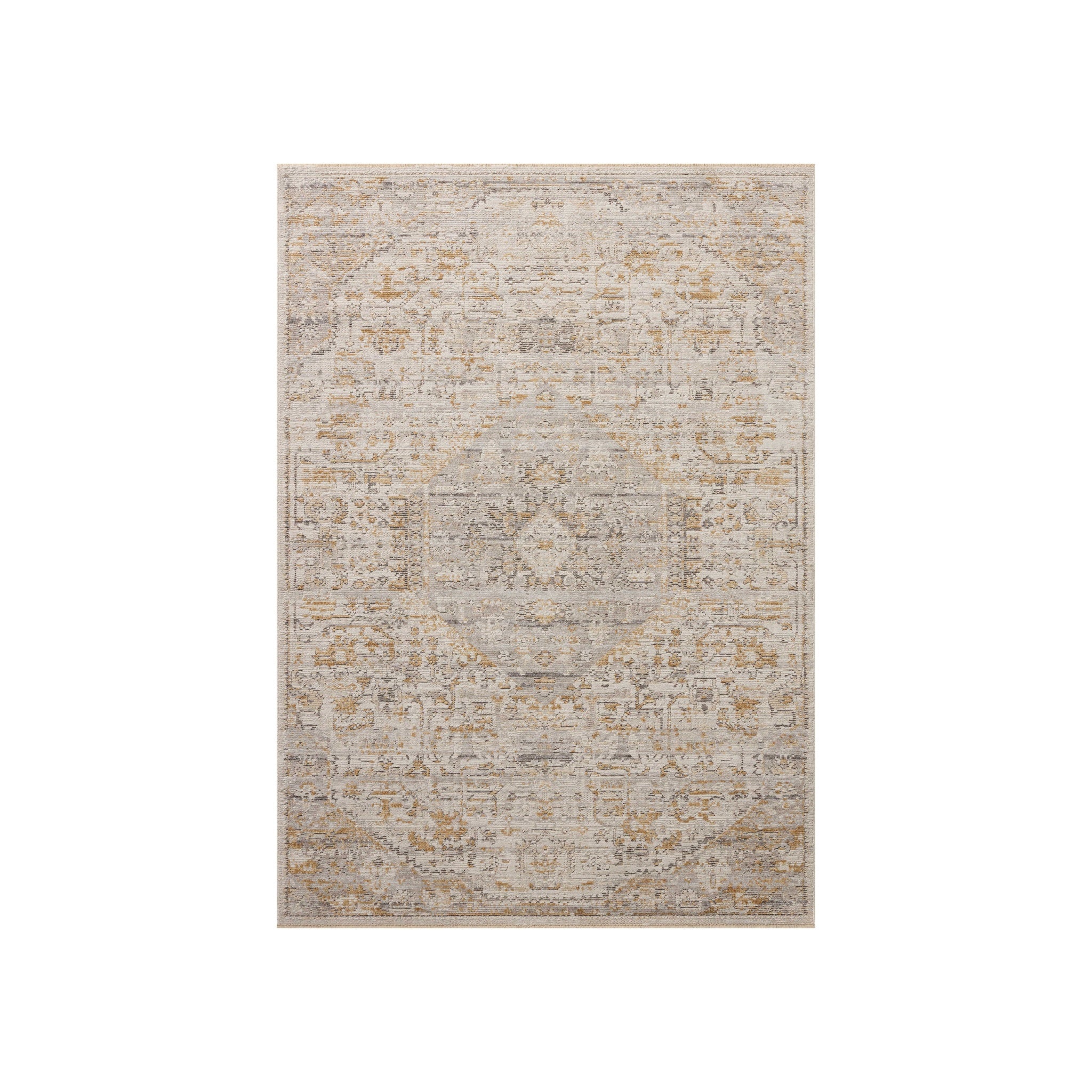 Loloi Milena Ivory / Ochre Rug, 18" x 18"