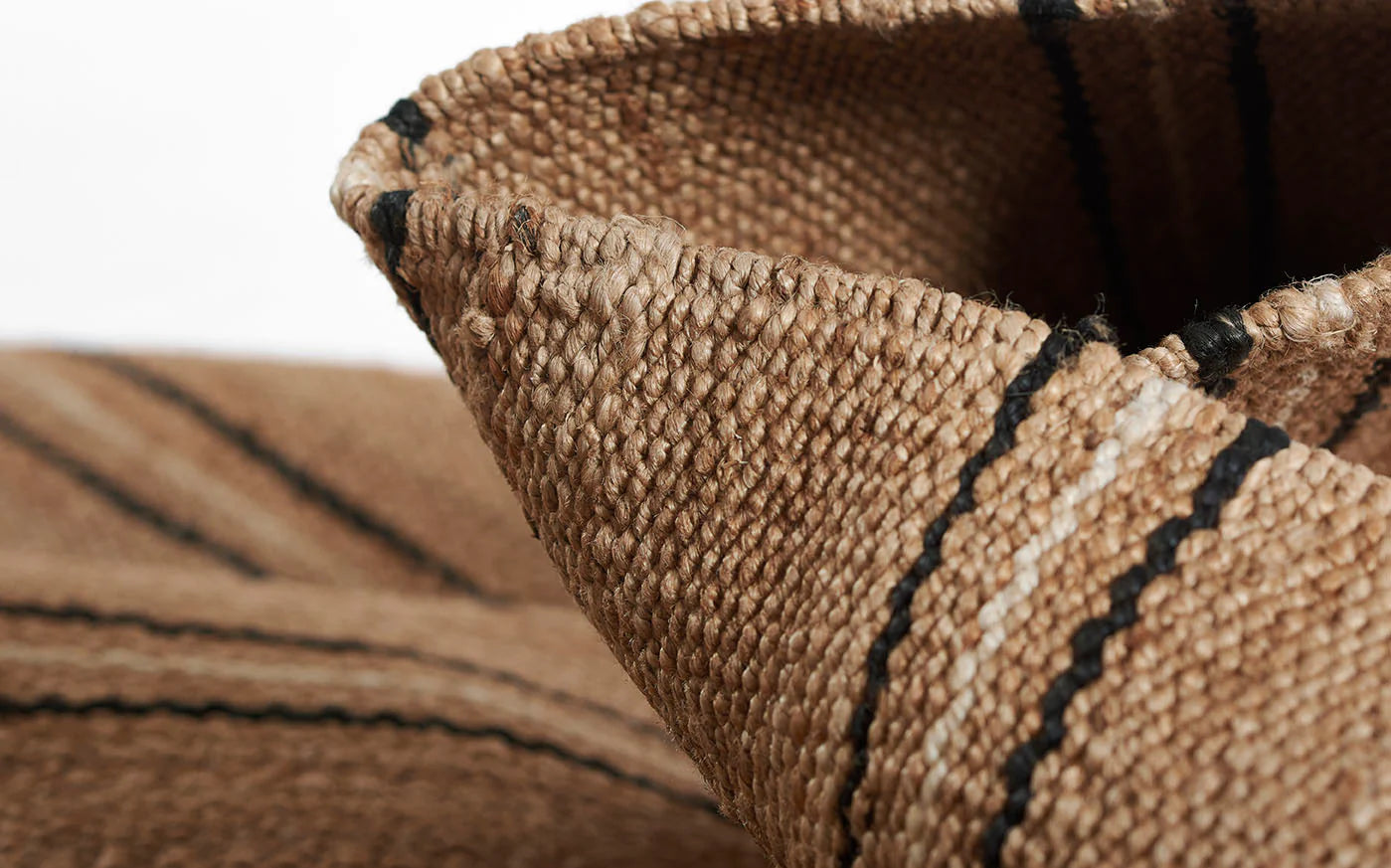 Crescent Broken Stripe Hand Woven Jute Area Rug RUGS - jute Momeni