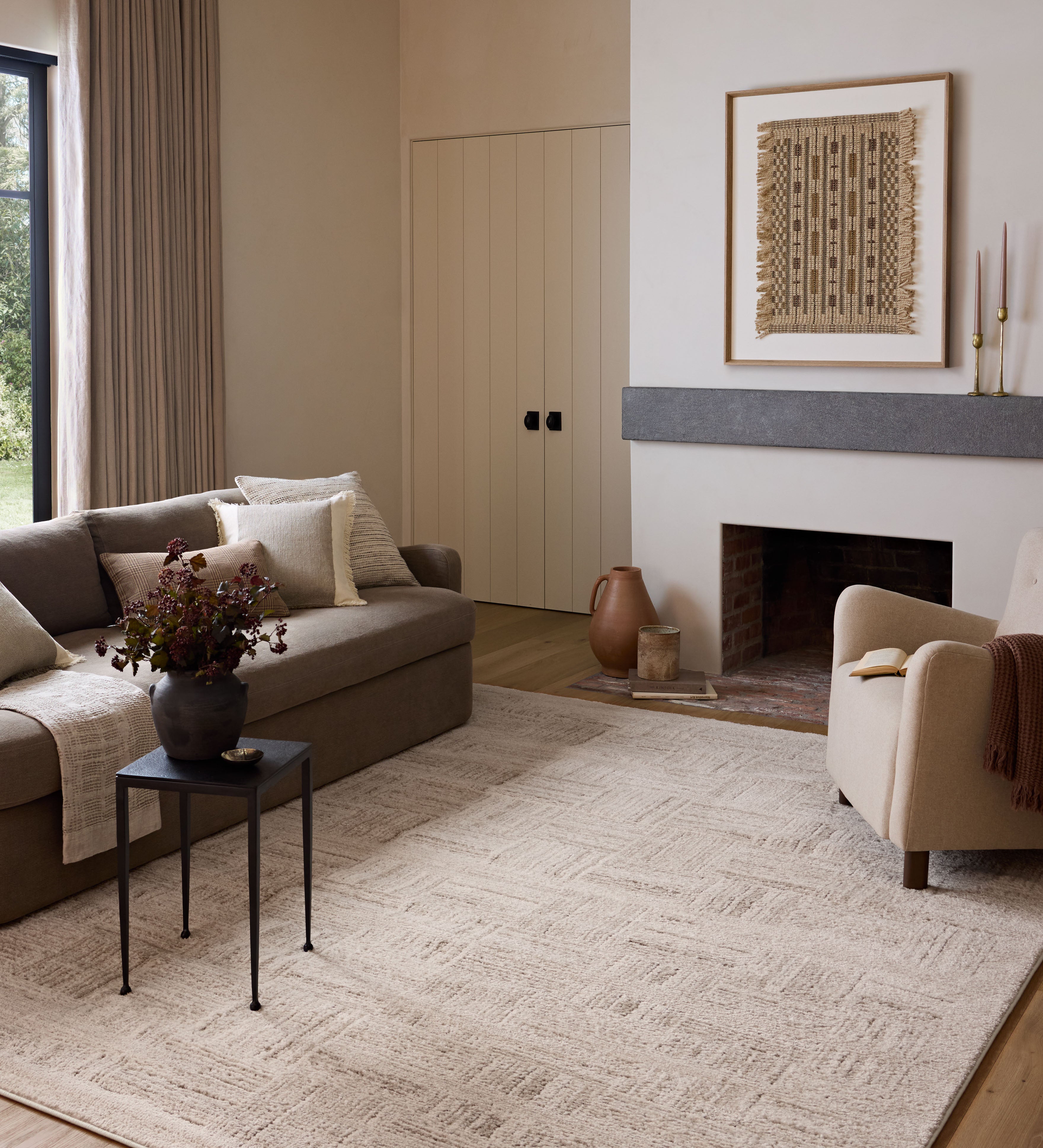 Amber Lewis x Loloi Monty Ivory / Taupe Rug RUGS - synthetic Loloi