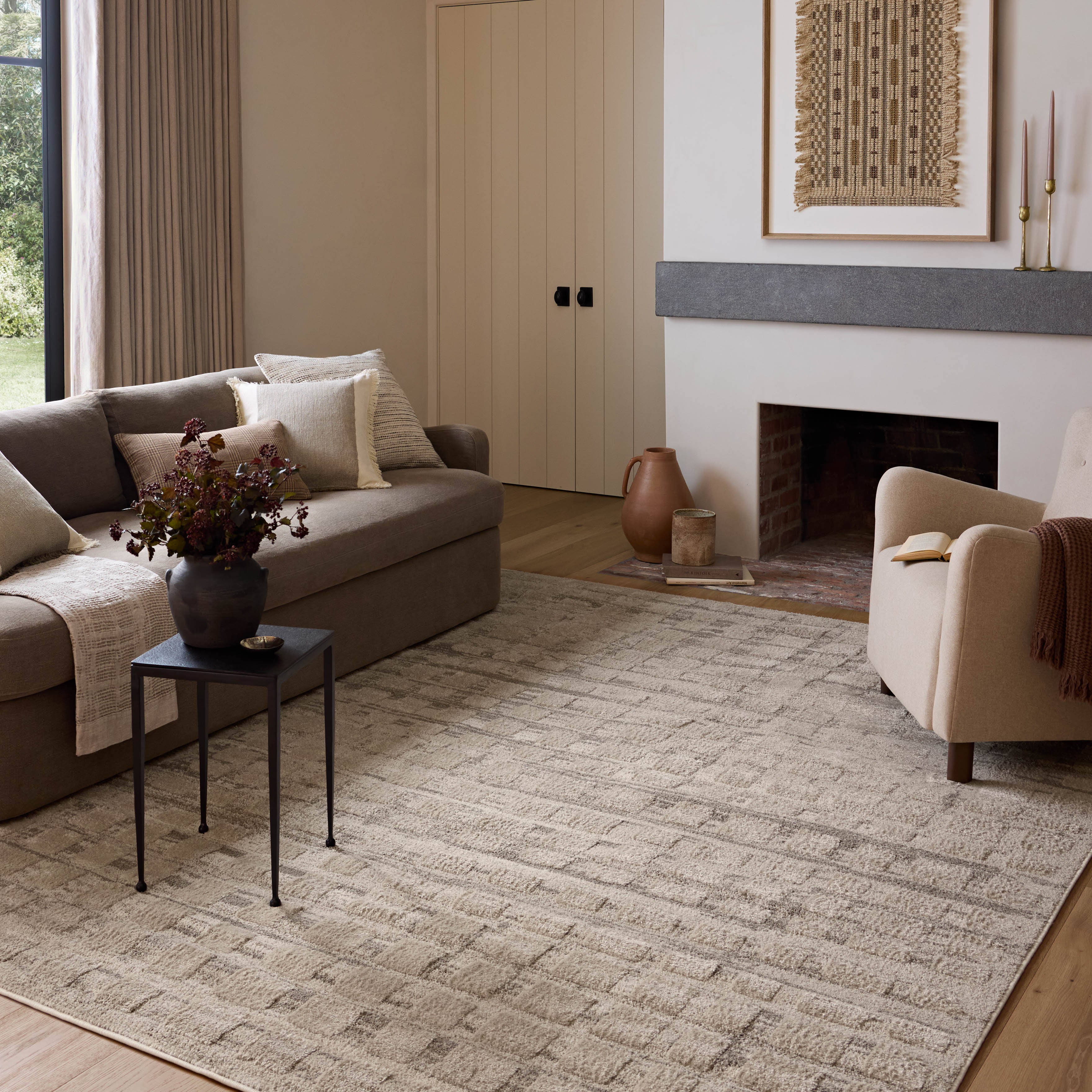 Amber Lewis x Loloi Monty Pebble / Beige Rug RUGS - synthetic Loloi