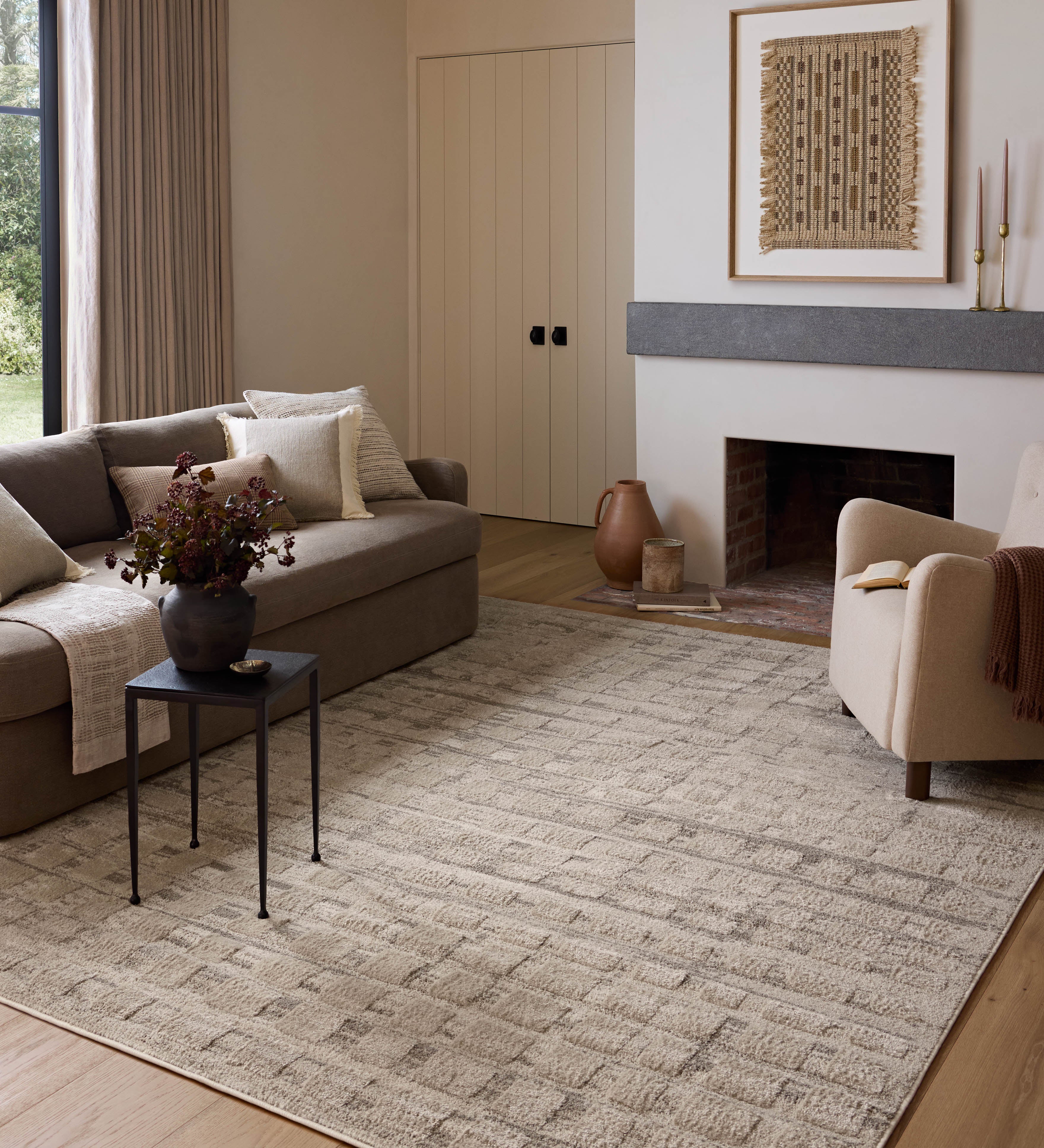 Amber Lewis x Loloi Monty Pebble / Beige Rug RUGS - synthetic Loloi