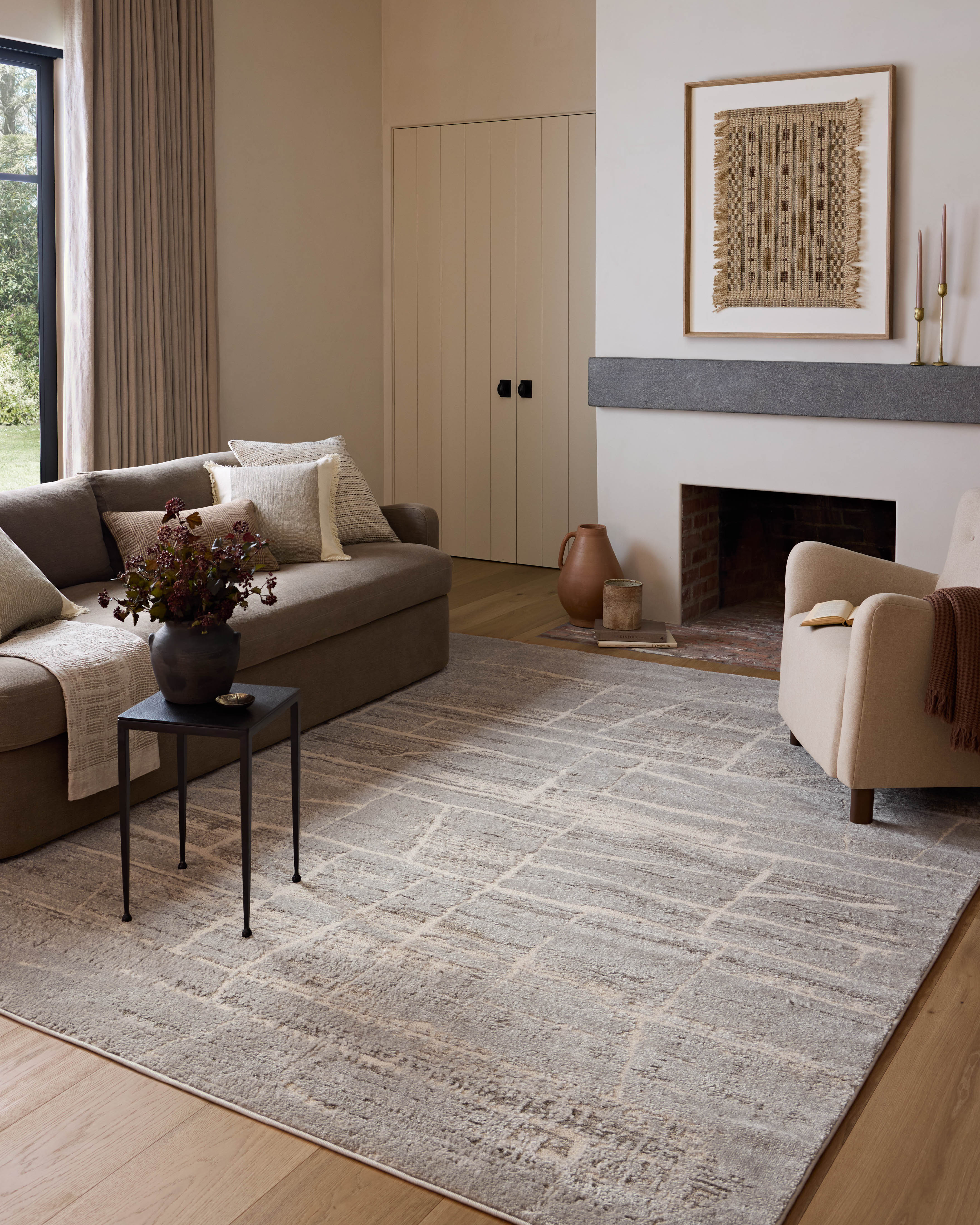 Amber Lewis x Loloi Monty Natural / Mist Rug RUGS - synthetic Loloi