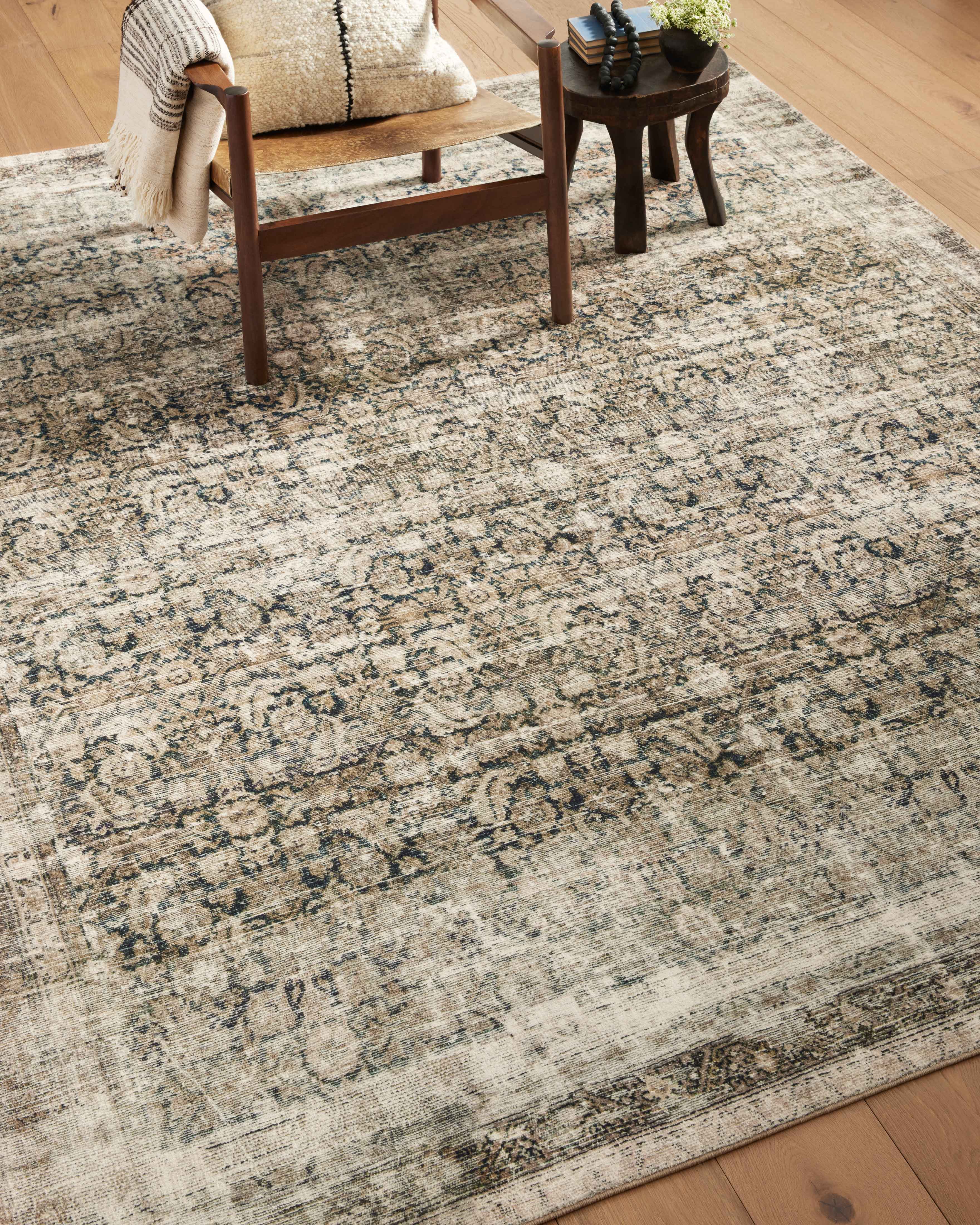 Amber Lewis x Loloi Morgan Navy / Sand Rug RUGS - synthetic Loloi